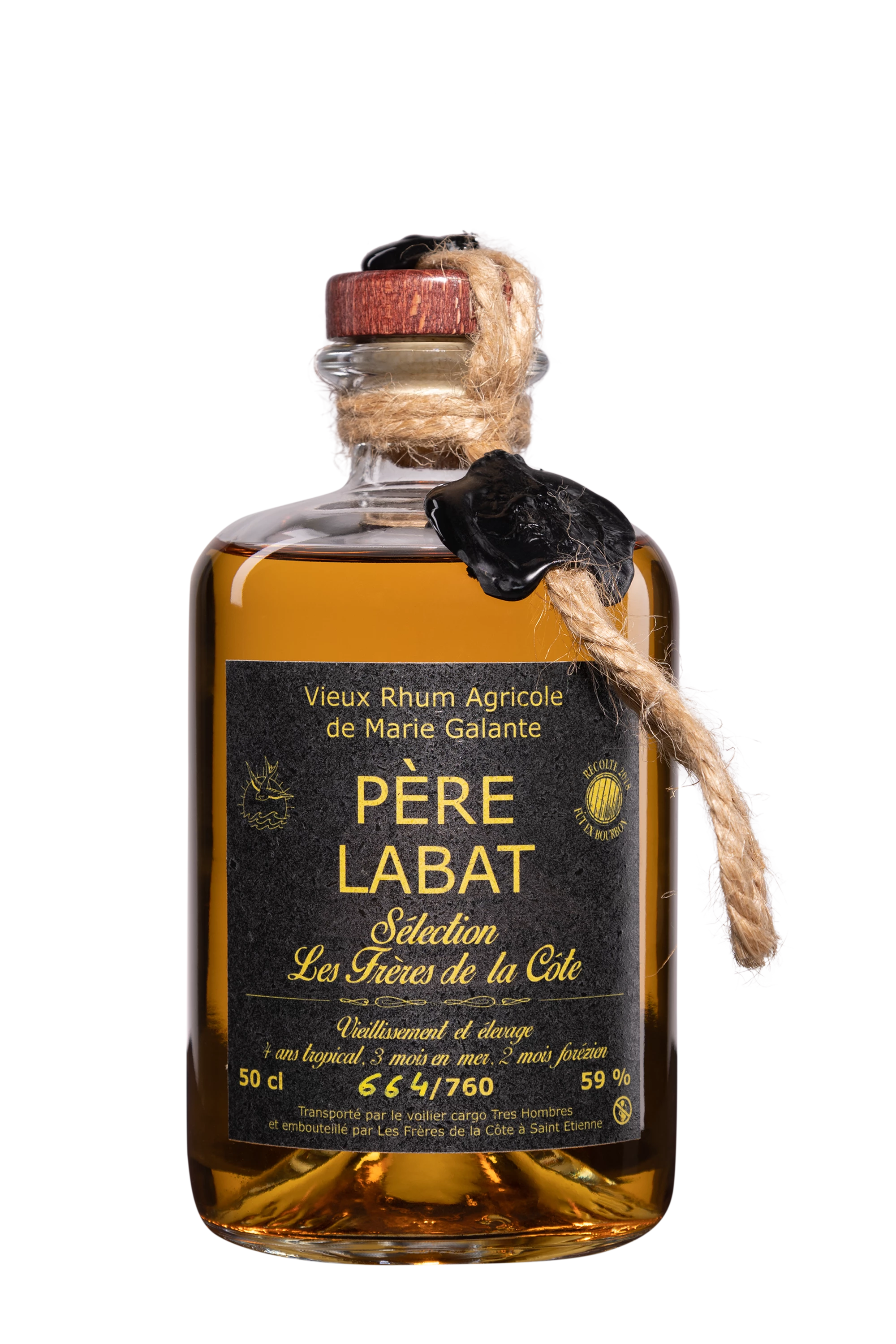 Les Frères de la Côte  - Rhum Vieux Agricole de Guadeloupe "4 Ans Père Labat " Brun 59°, 50cl