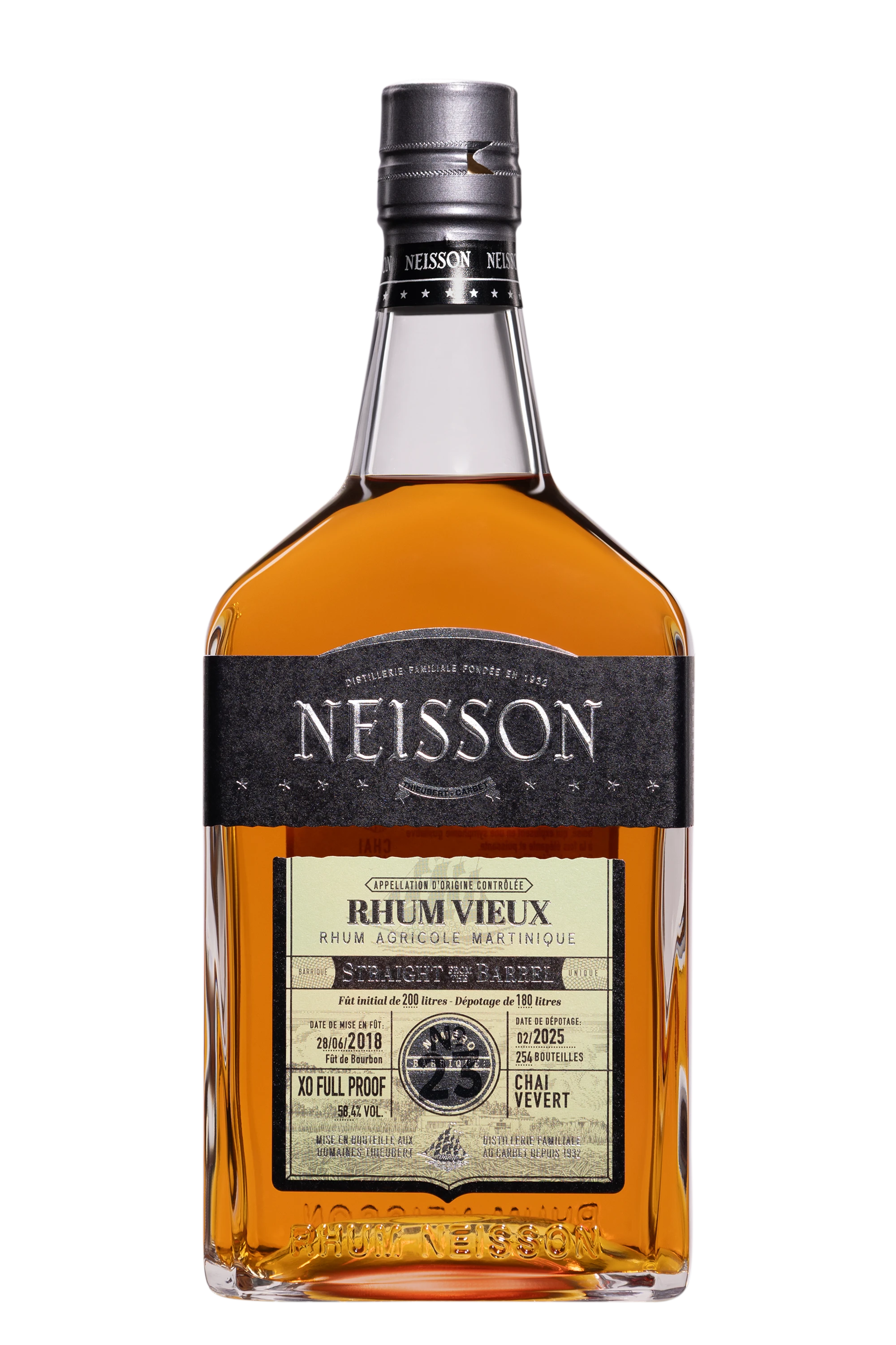 Neisson - Rhum Vieux Agricole de Martinique "XO - Straight from the Barrel #23 - Chai Vevert" Brun 2018 58.4°, 70cl