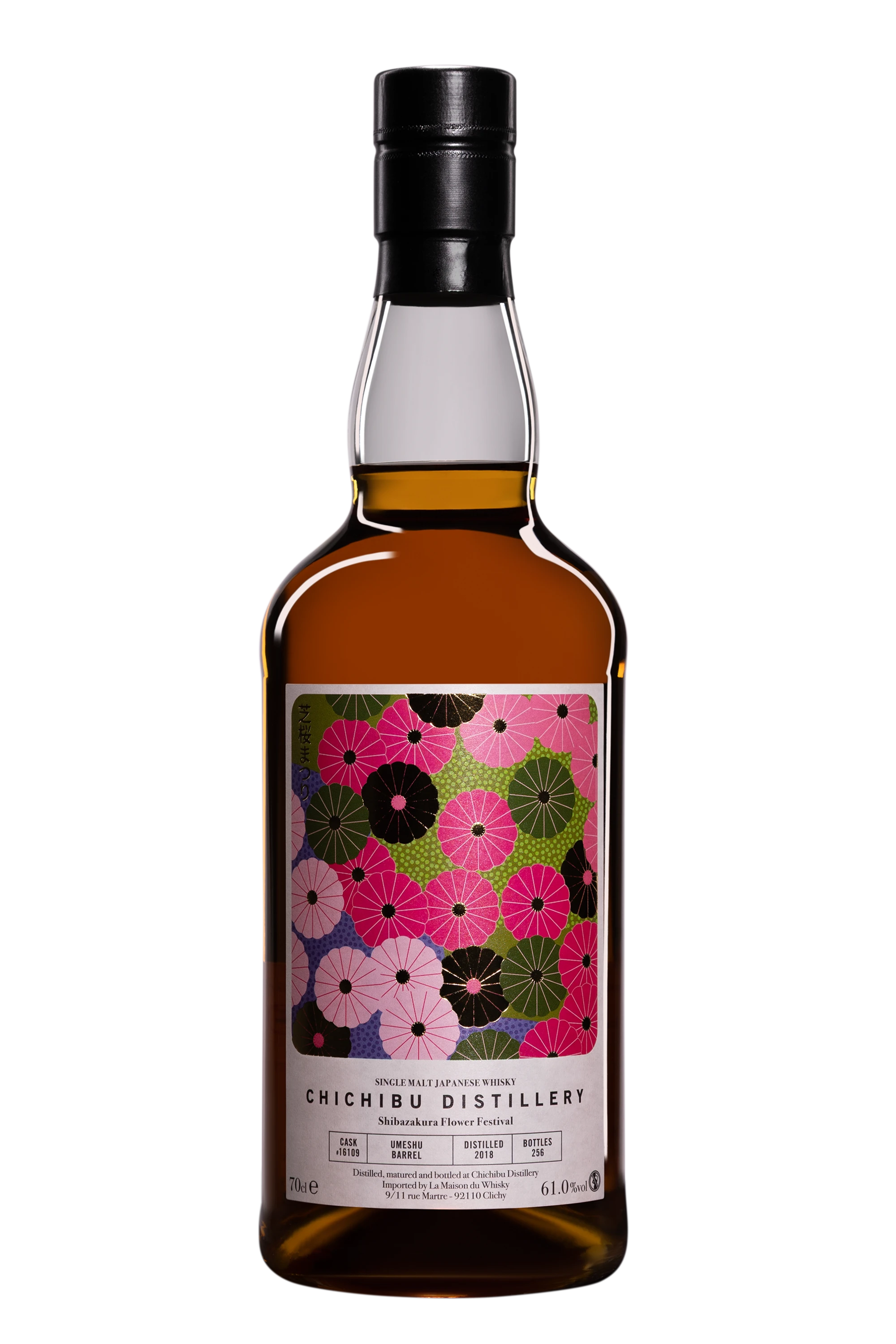 Ichiro's Malt Chichibu - Single Malt Japanese Whisky "7 Ans Single Cask #16109- Umeshu Barrel Shibazakura Flower Festival" Brun 2018 61° Giftbox, 70cl