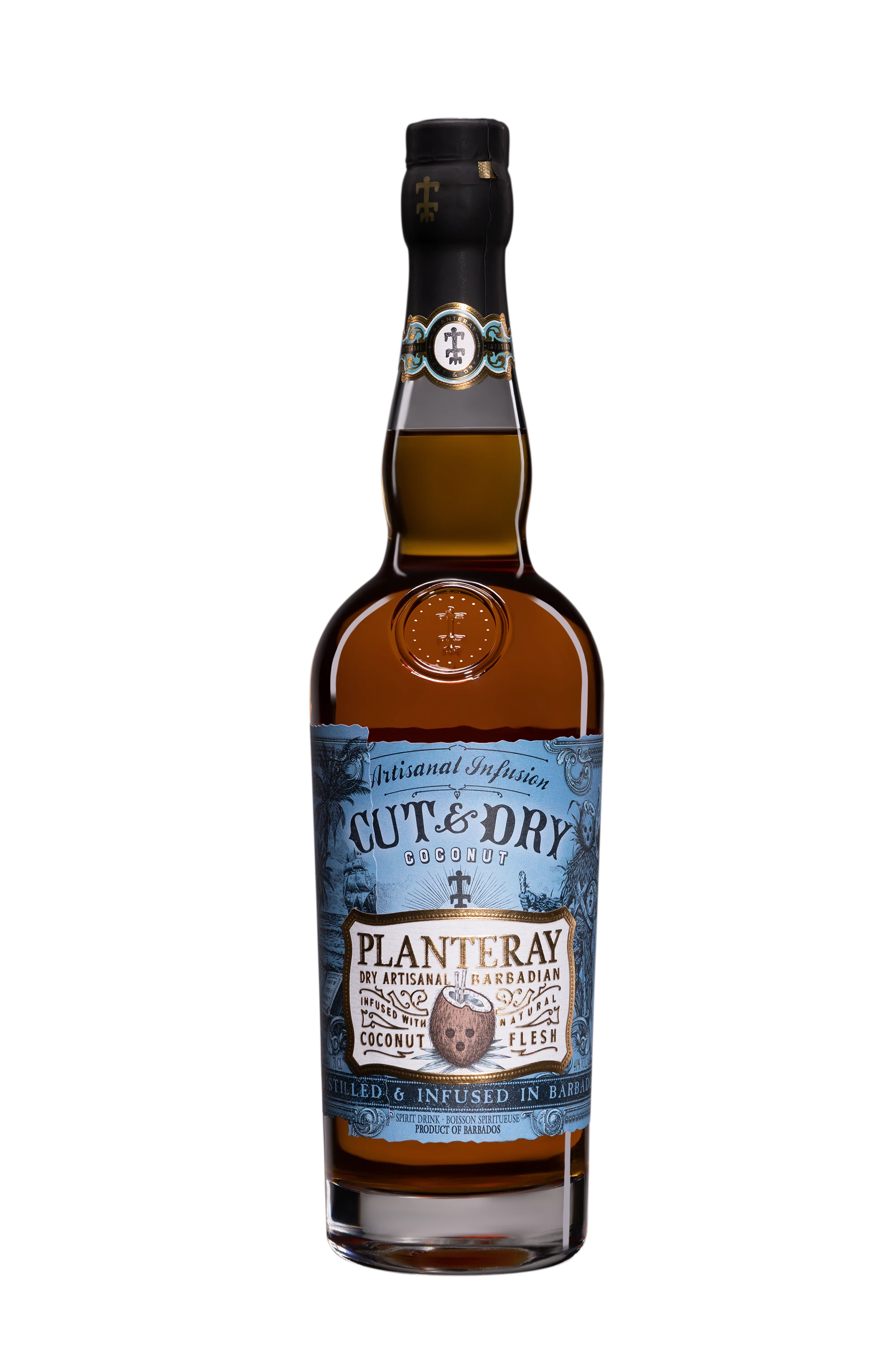 Planteray - Molasses Barbados Rhum "Cut & Dry" Brun 40°, 70cl
