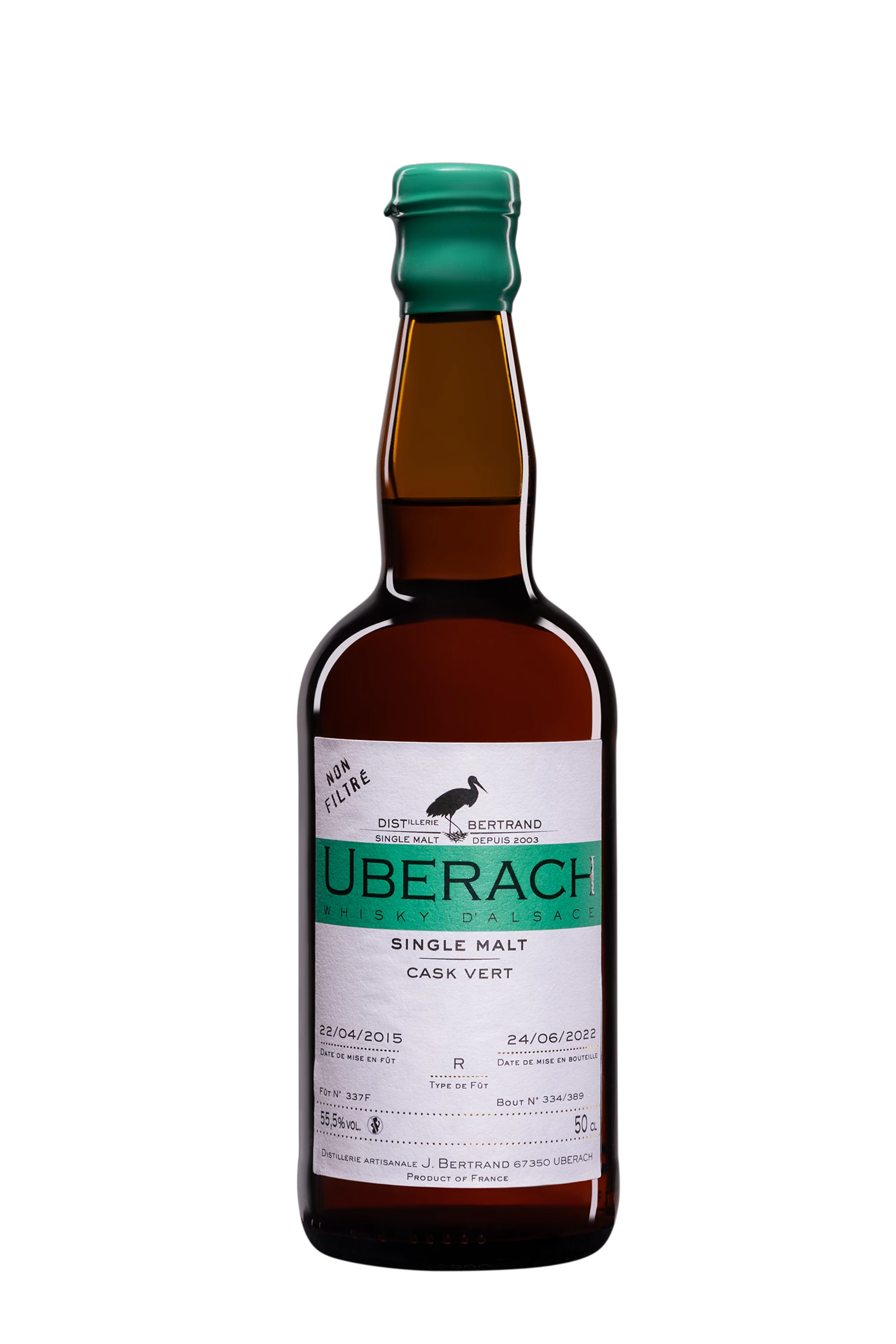 Distillerie Bertrand - Single Malt French Whisky "Cask Vert R - Release 2022" 55.5°, 50cl