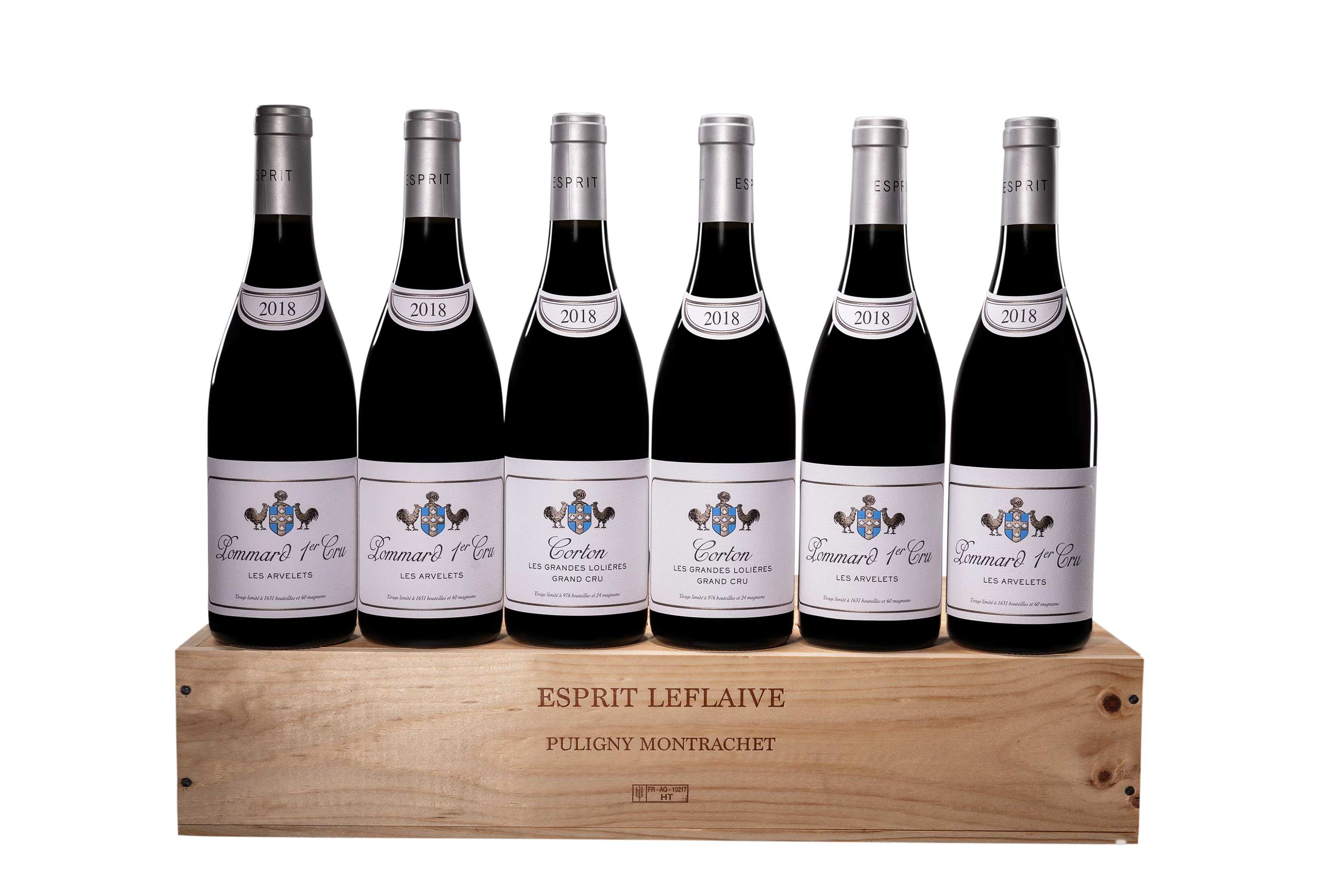Esprit Leflaive - Pommard, Cotron "Caisse Assortiment "2 x Corton Les Grandes Lolières Grand Cru Rouge 2018 - 4 x Pommard 1er Cru Les Arvelets Rouge 2018"" 2018 13°, 450cl