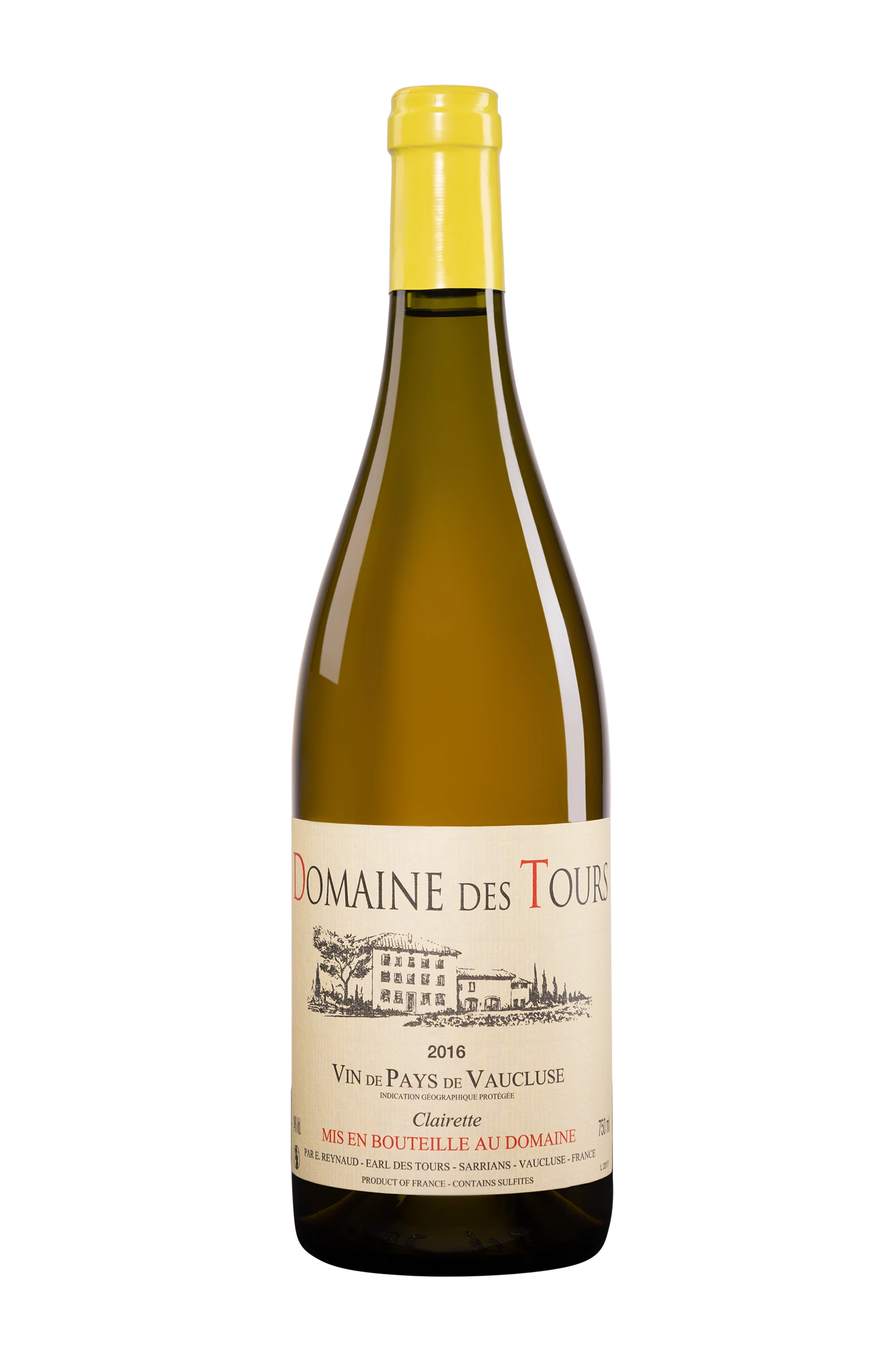 Domaine des Tours - Vin de Pays du Vaucluse "Clairette" Blanc 2016, 75cl