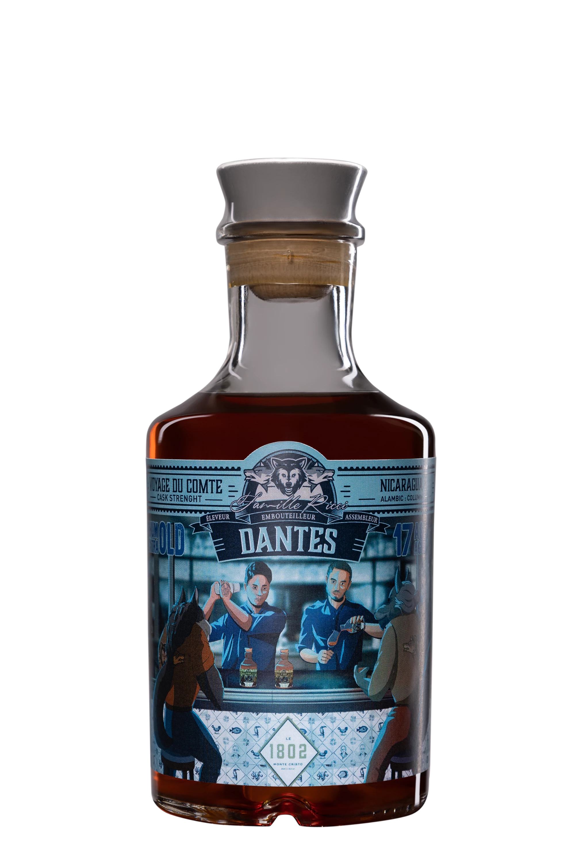 Famille Ricci - Molasses Nicaraguan Rhum "Voyage du Comte - 17 Ans Dantes" Brun 62°, 50cl