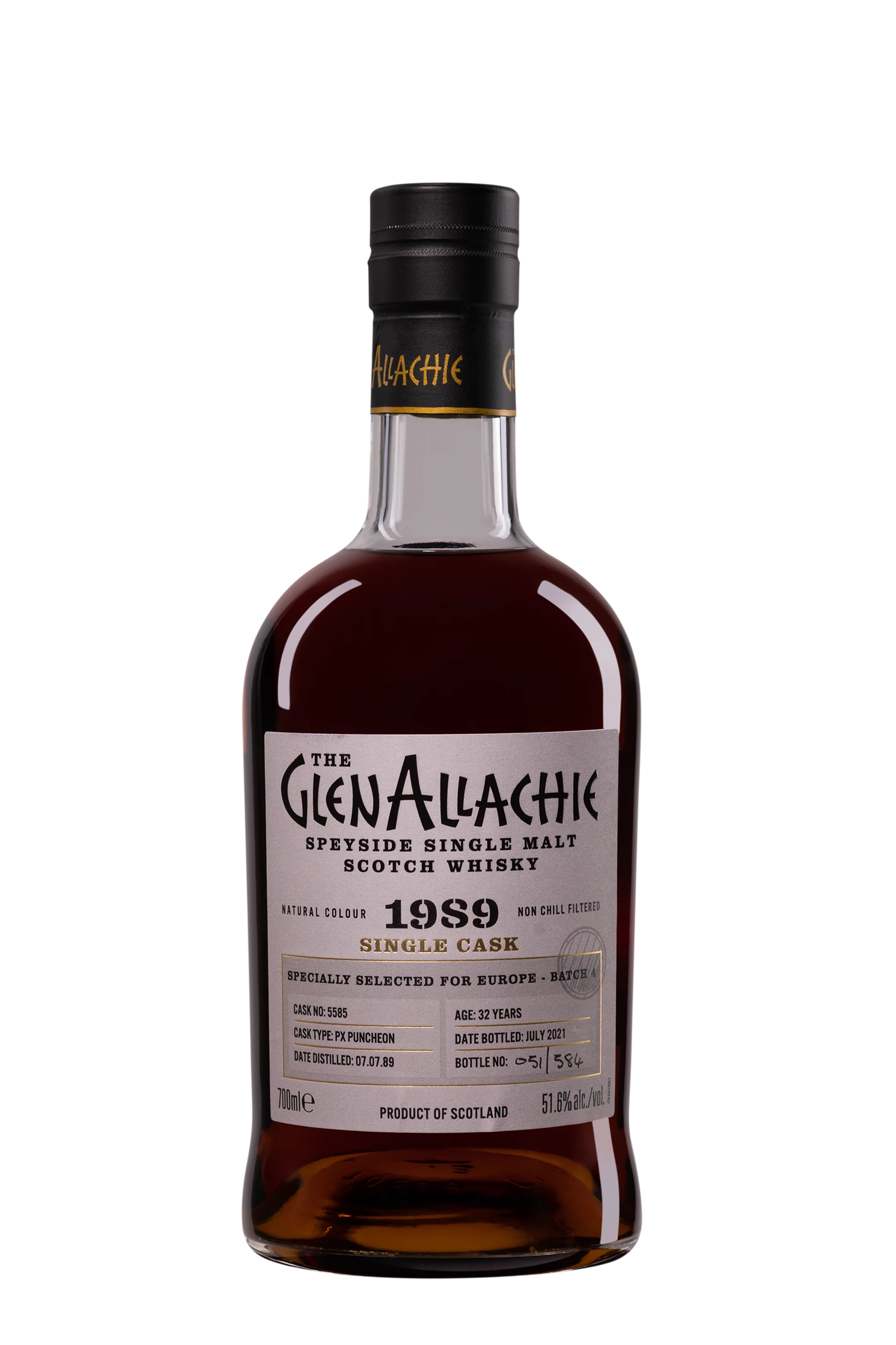 Glenallachie - Single Malt Scotch Whisky "32 ans - PX Puncheon Single Cask #5585" 1989 51.6° Giftbox, 70cl