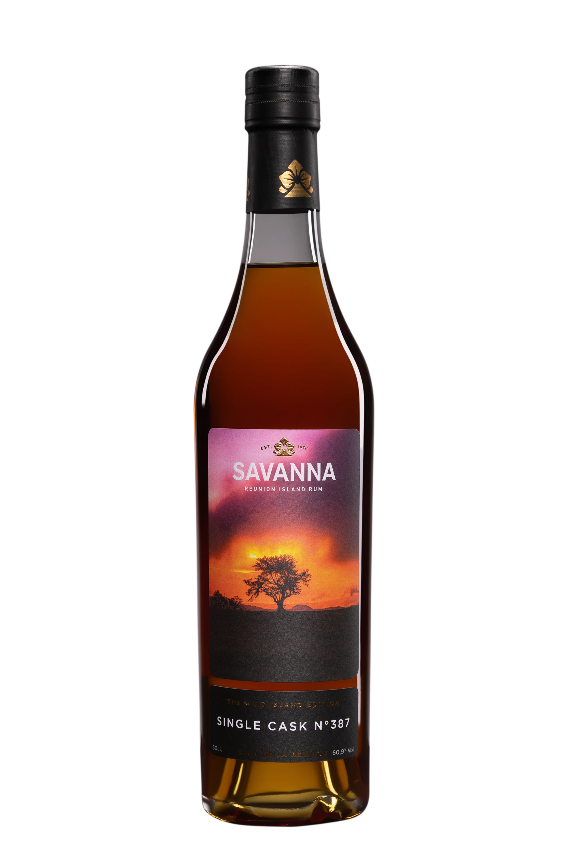 Savanna - Rhum Vieux de Mélasse de la Réunion "13 Ans Single Cask #387 - L'Arbre Feu" Brun 2010 60.9° Giftbox, 50cl