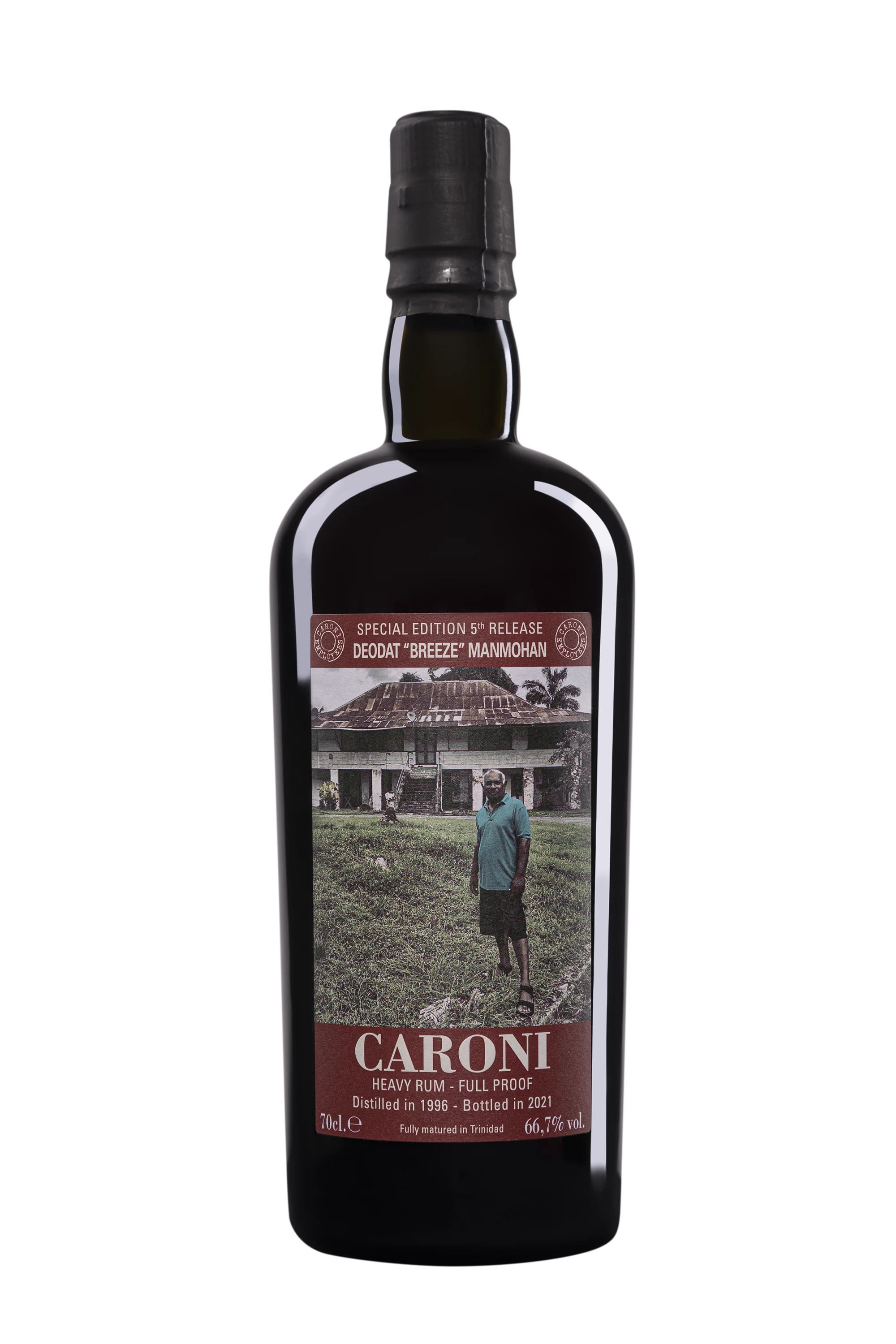 Vélier - Molasses Trinidadian Rhum "25 Ans Caroni - Deodat Breeze Manohan Employees 5th Release - Release 2021" Brun 1996 66.7° Giftbox, 70cl