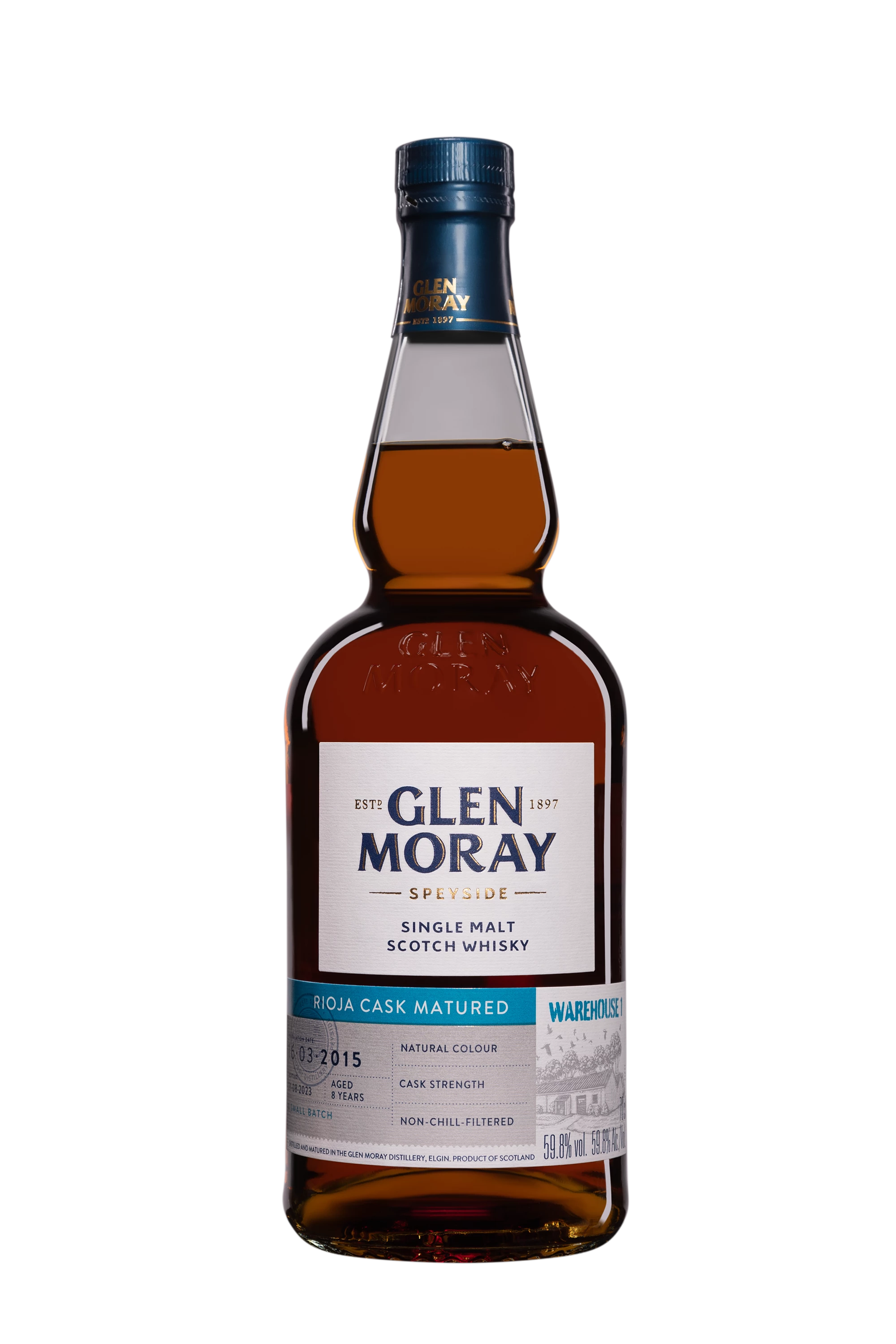 Glen Moray - Single Malt Scotch Whisky "8 Ans - Warehouse 1 - Rioja Matured" 2015 59.8° Giftbox, 70cl