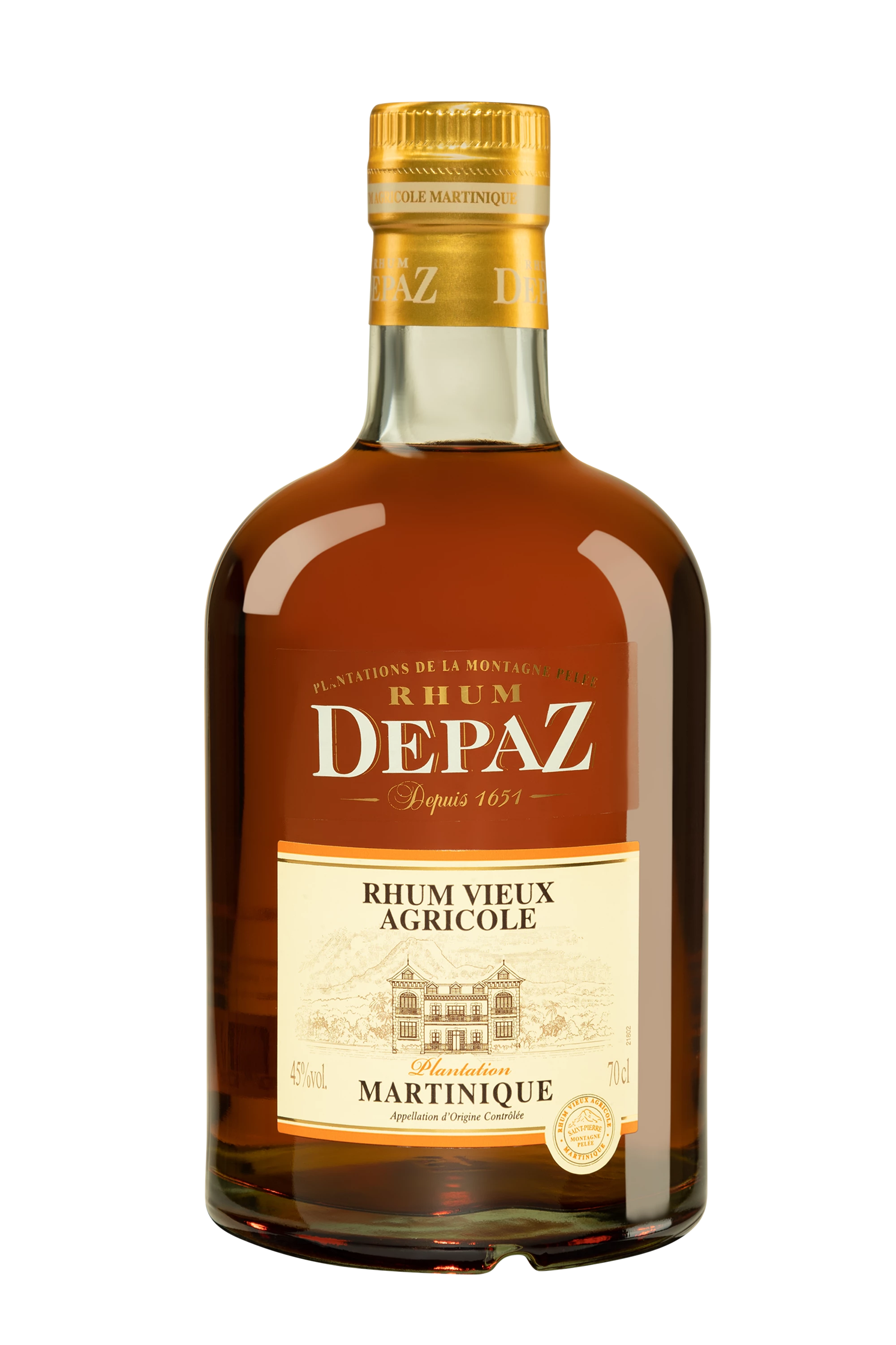 Depaz - Rhum Vieux Agricole de Martinique "Vieux Plantation" Brun 45°, 70cl