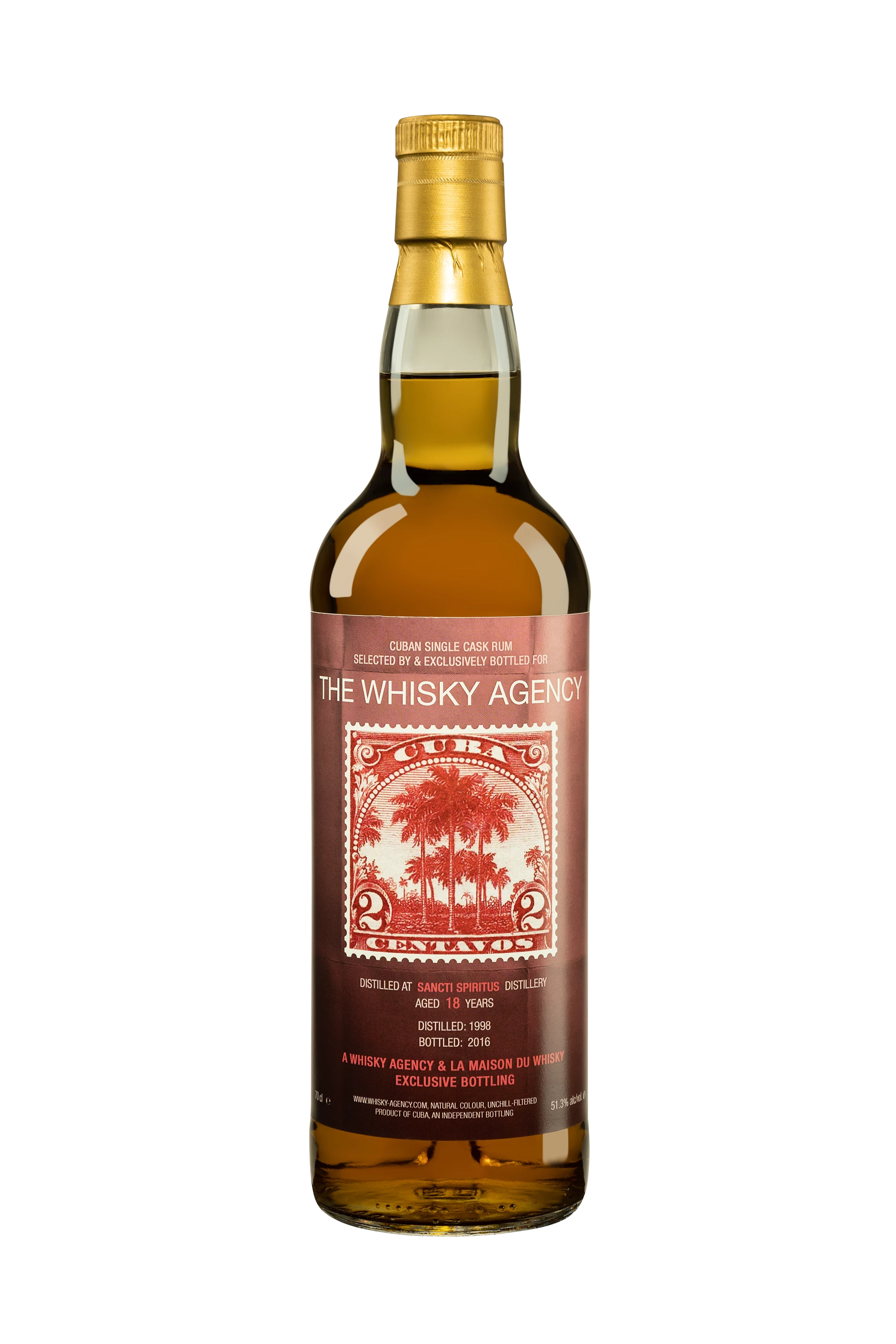 The Whisky Agency - Molasses Cuban Rhum "Sancti Spiritus - Joint Bottling" 1998 51.30°, 70cl