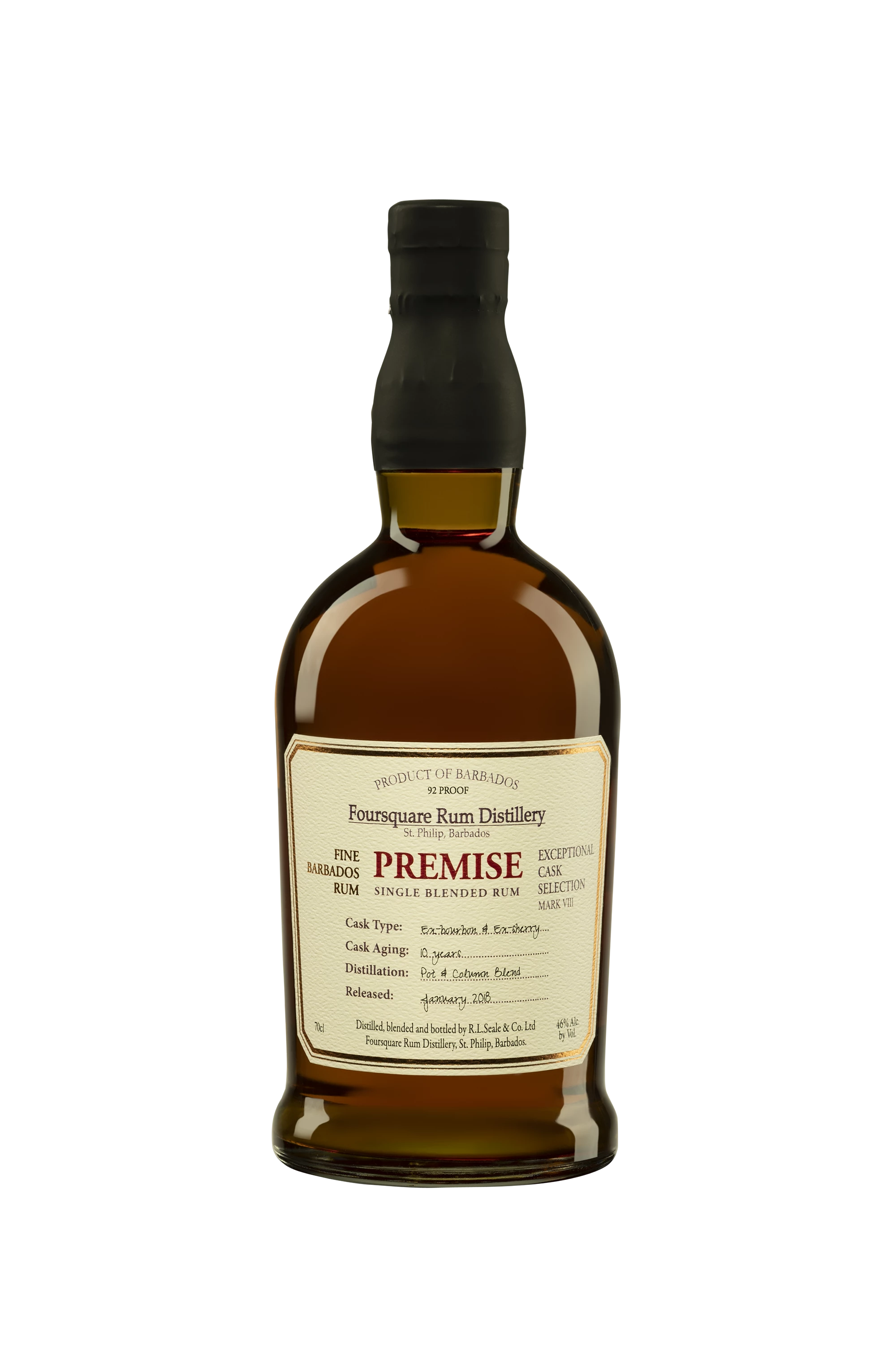 Foursquare - Molasses Barbados Rhum "10 Ans Premise" Brun 46°, 70cl