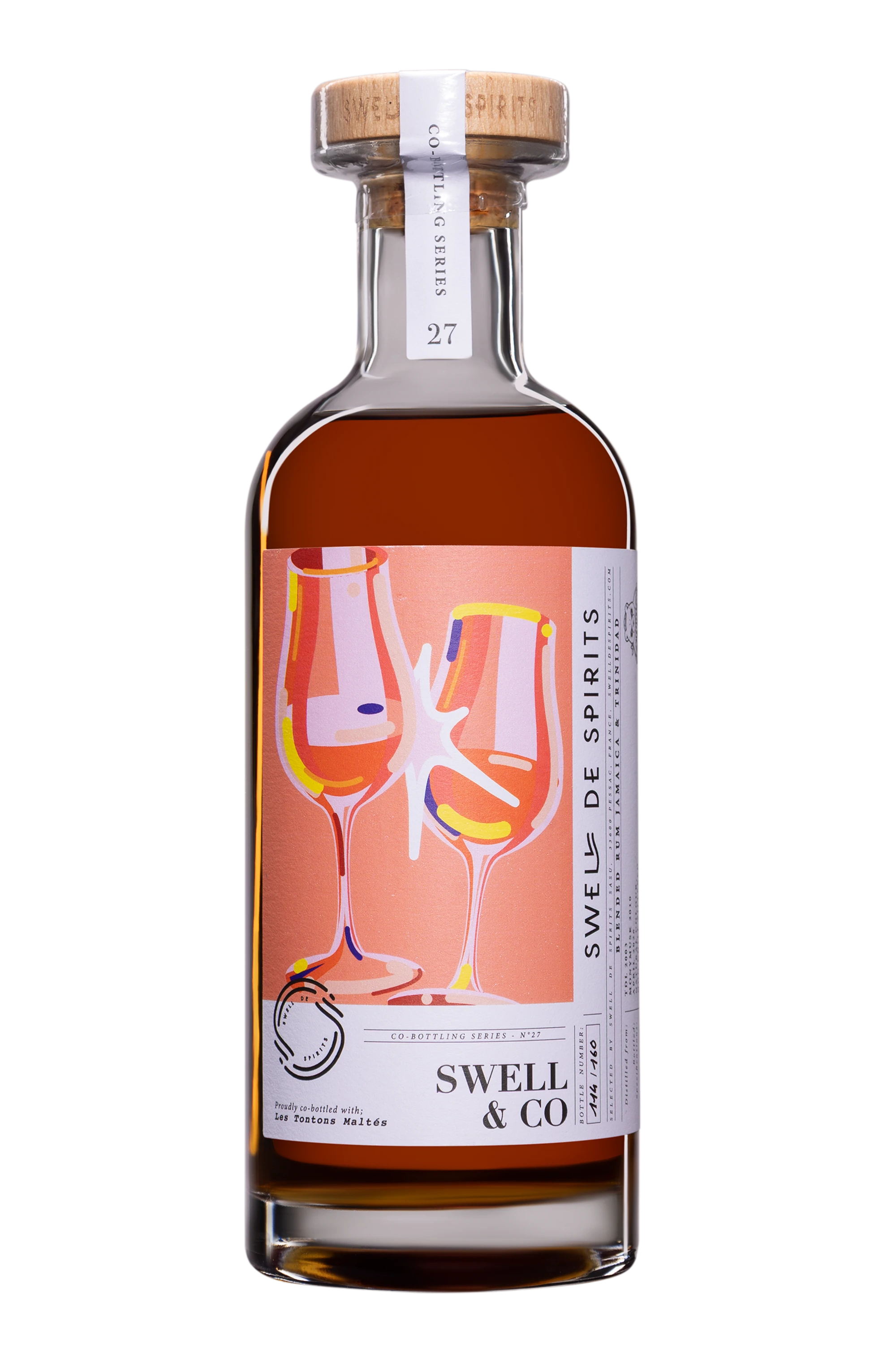 Swell de Spirits - Blended Rum "N°27 Swell & Co - TDL 2003 et Monymusk 2010" Ambrée NV 56.4°, 50cl