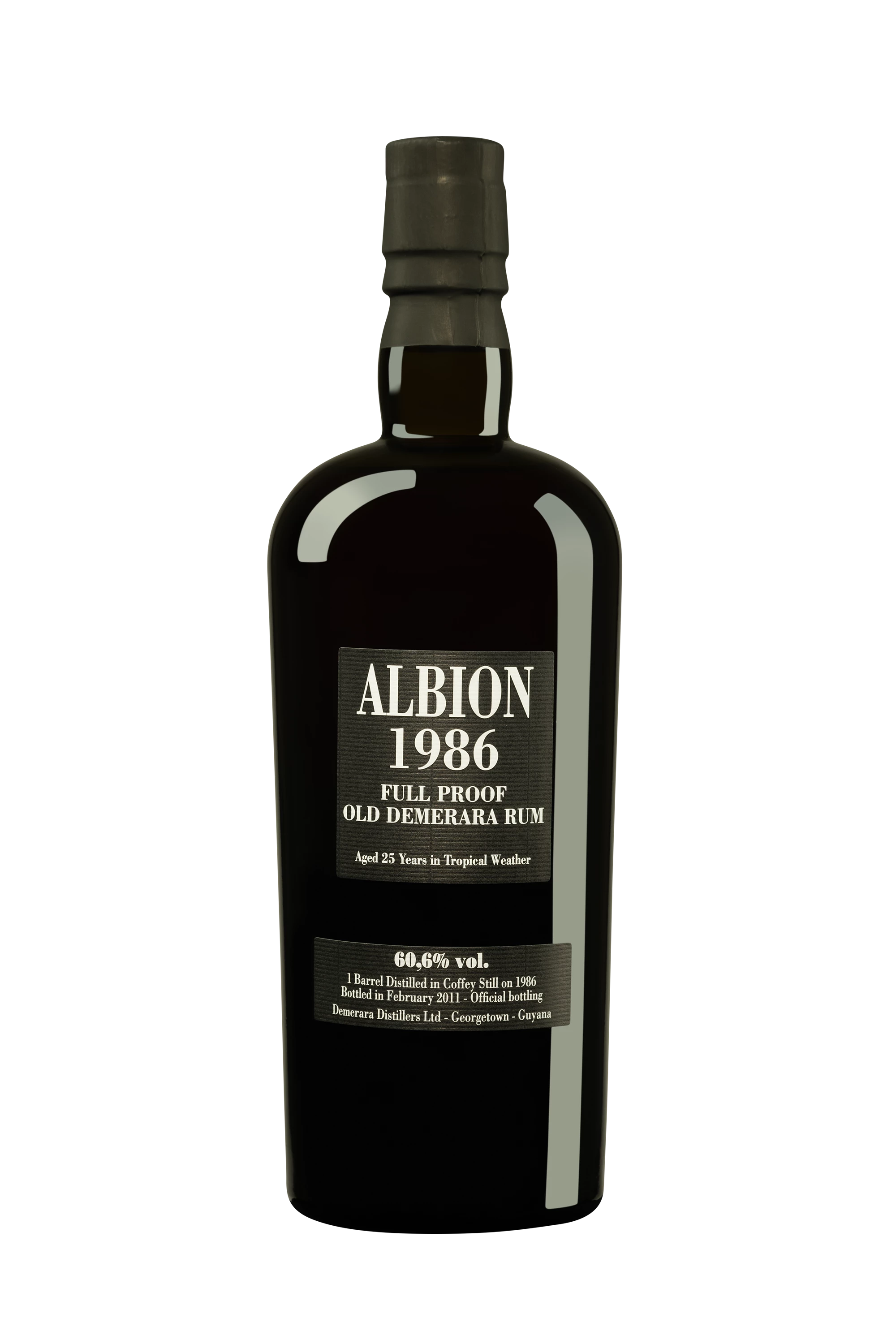 Vélier - Molasses British Guyana Rhum "Albion - Full Proof Old Demerara" Brun 1986 60.6°, 70cl