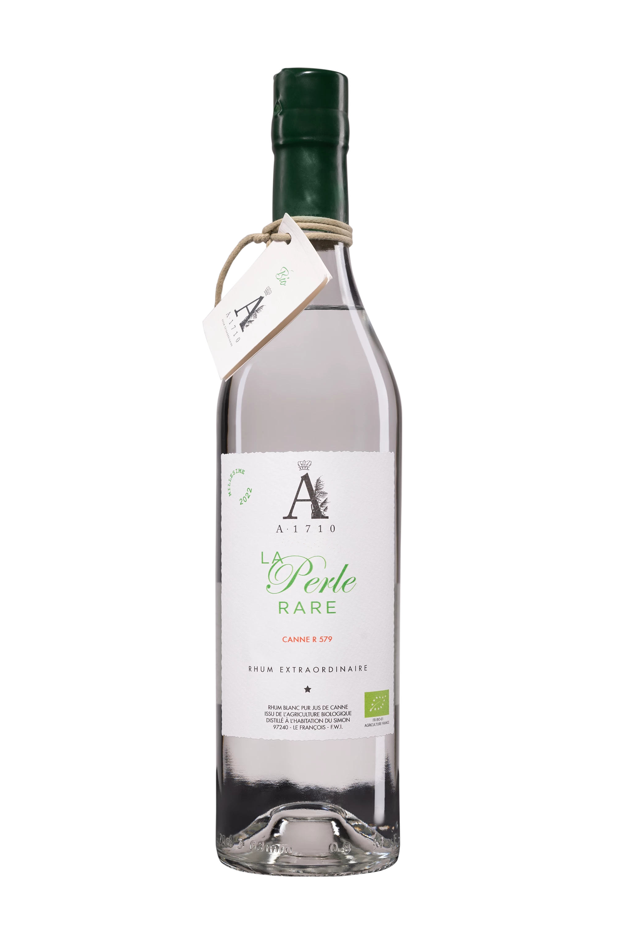 A1710 - Rhum Agricole de Martinique "La Perle Rare Canne Rouge  - Bio" Blanc 2022 54.2°, 70cl