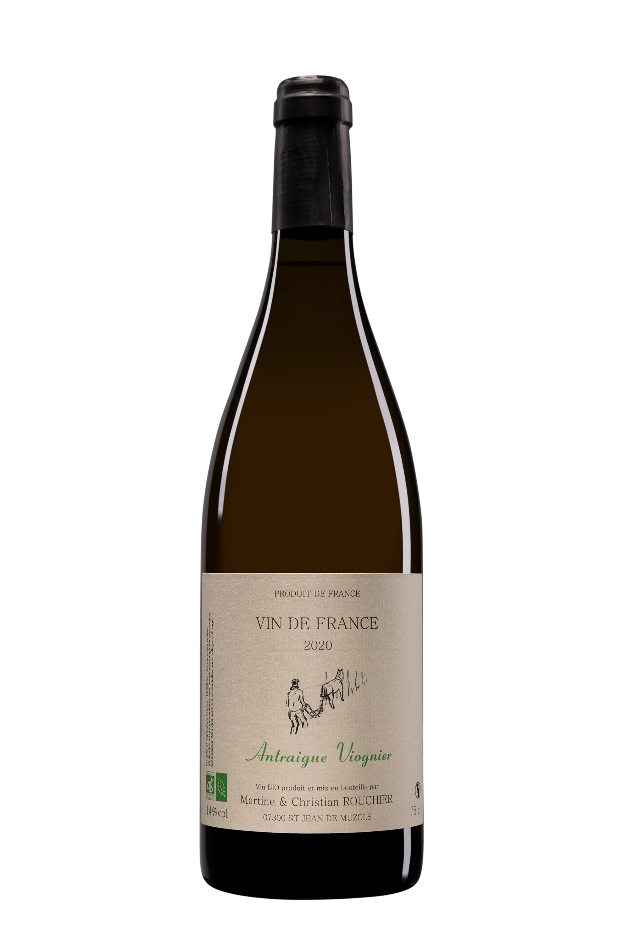 Domaine Martine & Christian Rouchier - Vin de France  "Antraigue - Viognier" Blanc 2020, 75cl