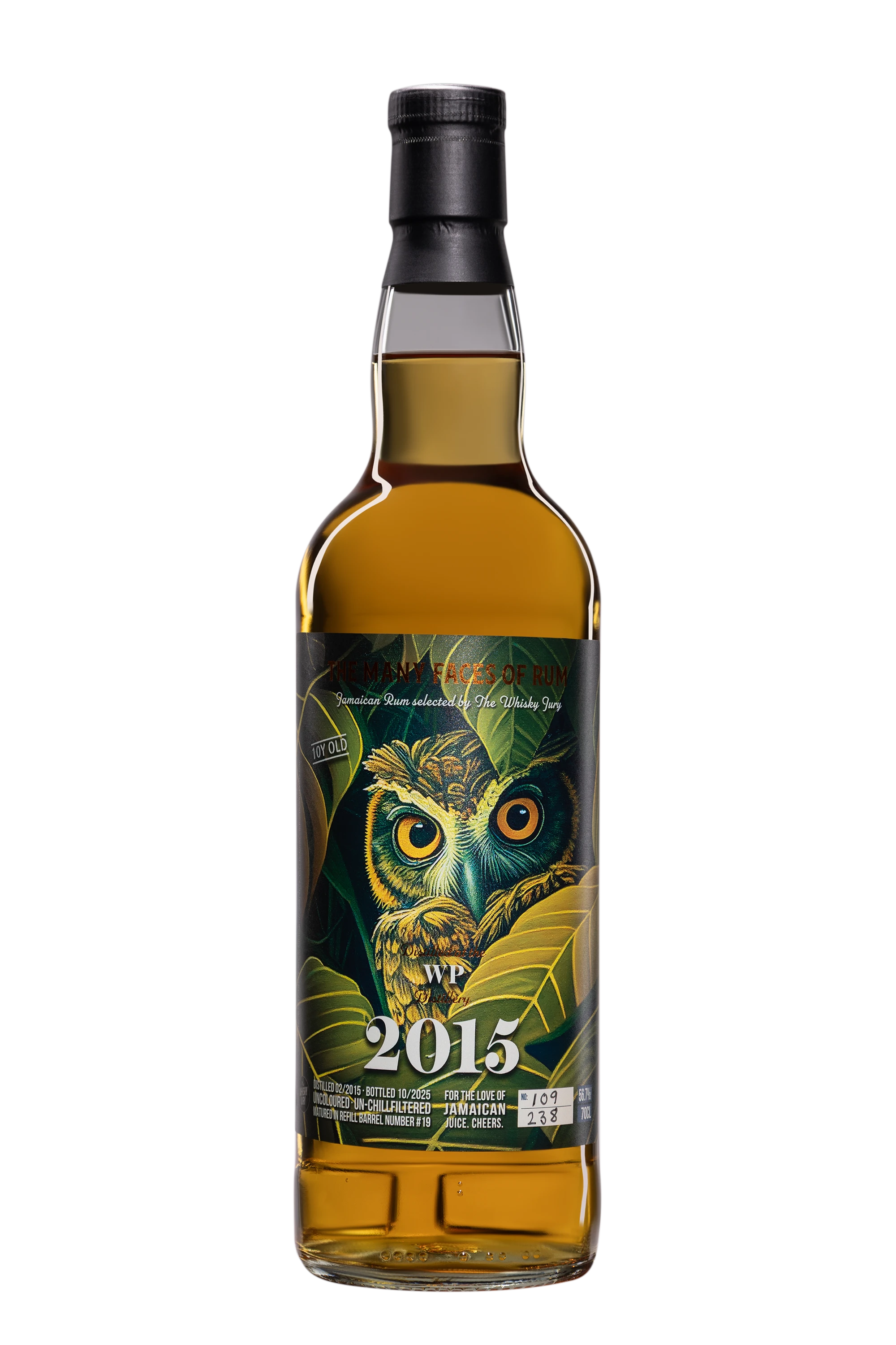 The Whisky Jury - Molasses Jamaican Rhum "10 Ans Worthy Park - Single Cask #19" Brun 2015 56.7°, 70cl