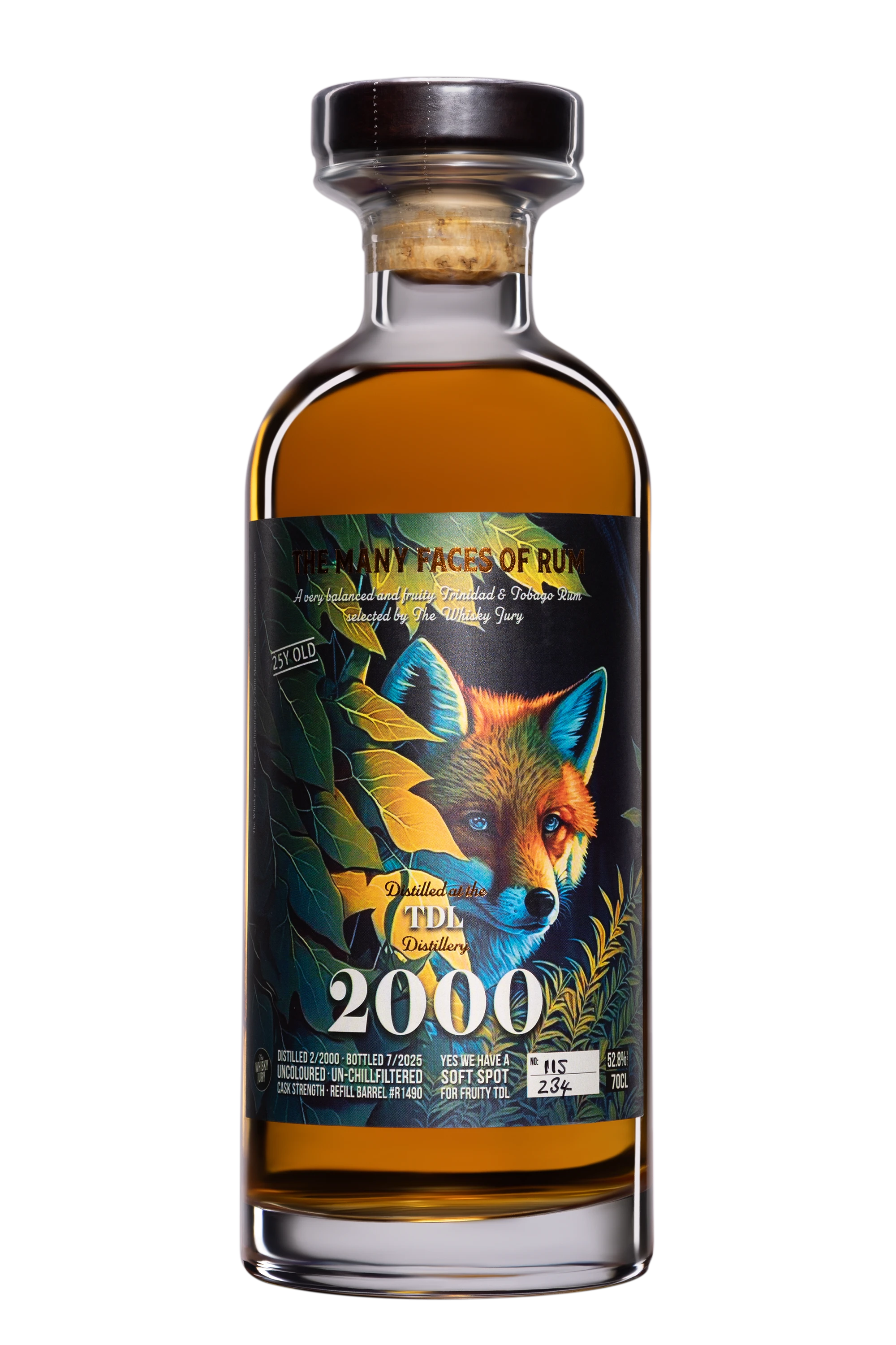 The Whisky Jury - Molasses Trinidadian Rhum "Trinidad Distillers Limited" Brun 2000 52.8°, 70cl