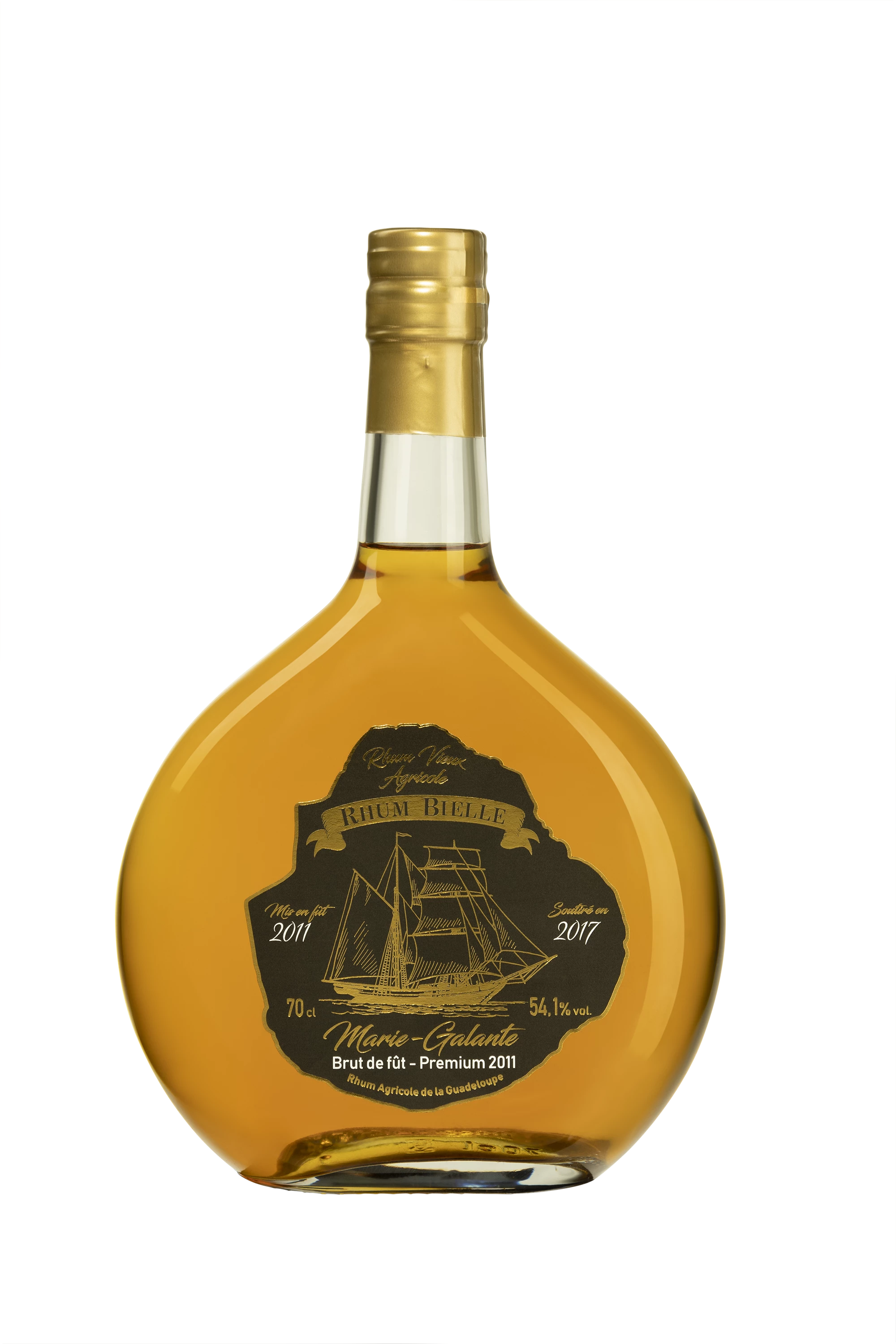 Bielle - Rhum Agricole de Guadeloupe "Goélette 2011 - Brut de Fût" Brun 2011 54.1° Giftbox, 70cl