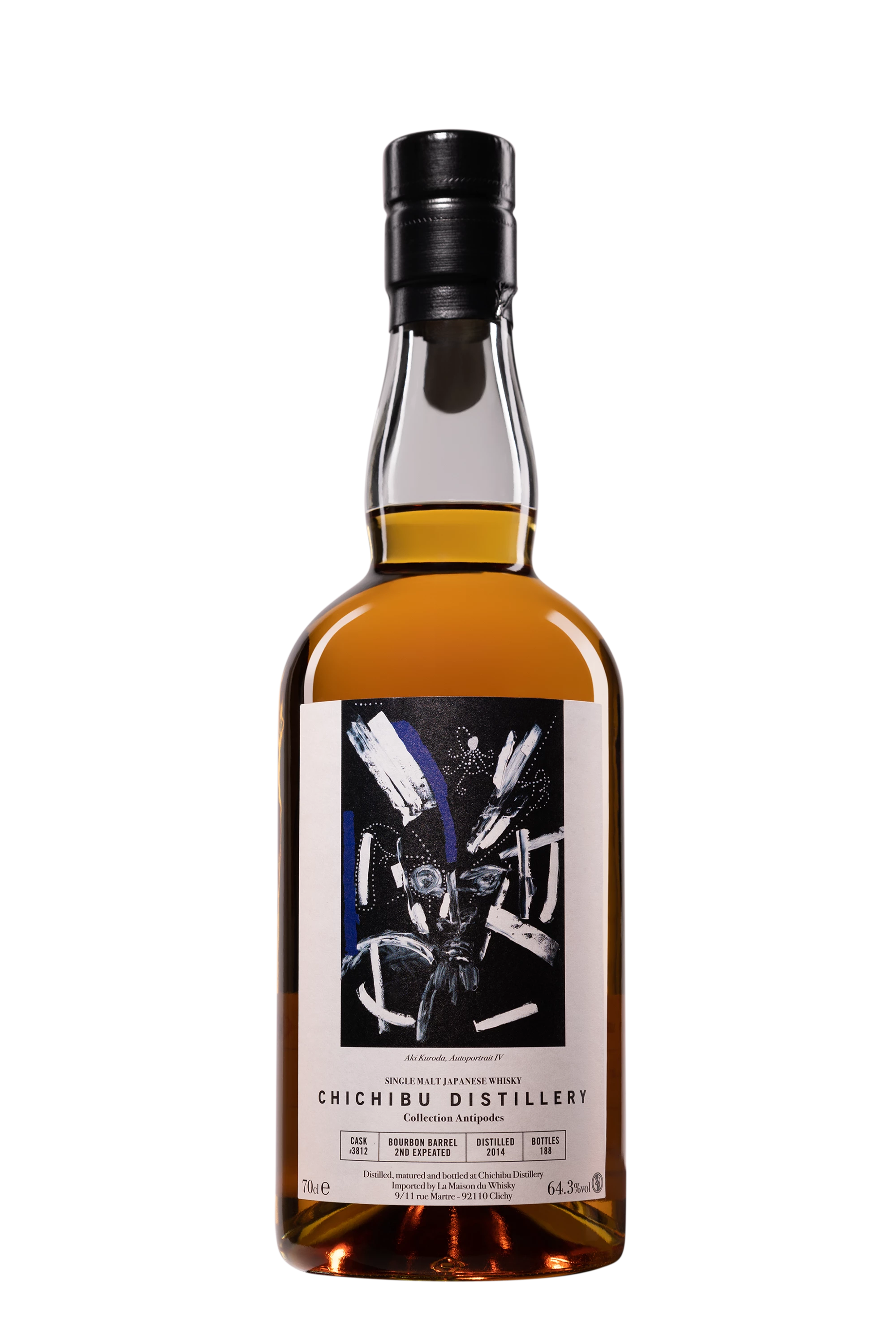 Ichiro's Malt Chichibu - Single Malt Japanese Whisky "7 Ans Single Cask 3812 - Bourbon Barrel 2nd Fill Ex-Peated Cask Antipodes - Release 2022" 2014 64.3° Giftbox, 70cl