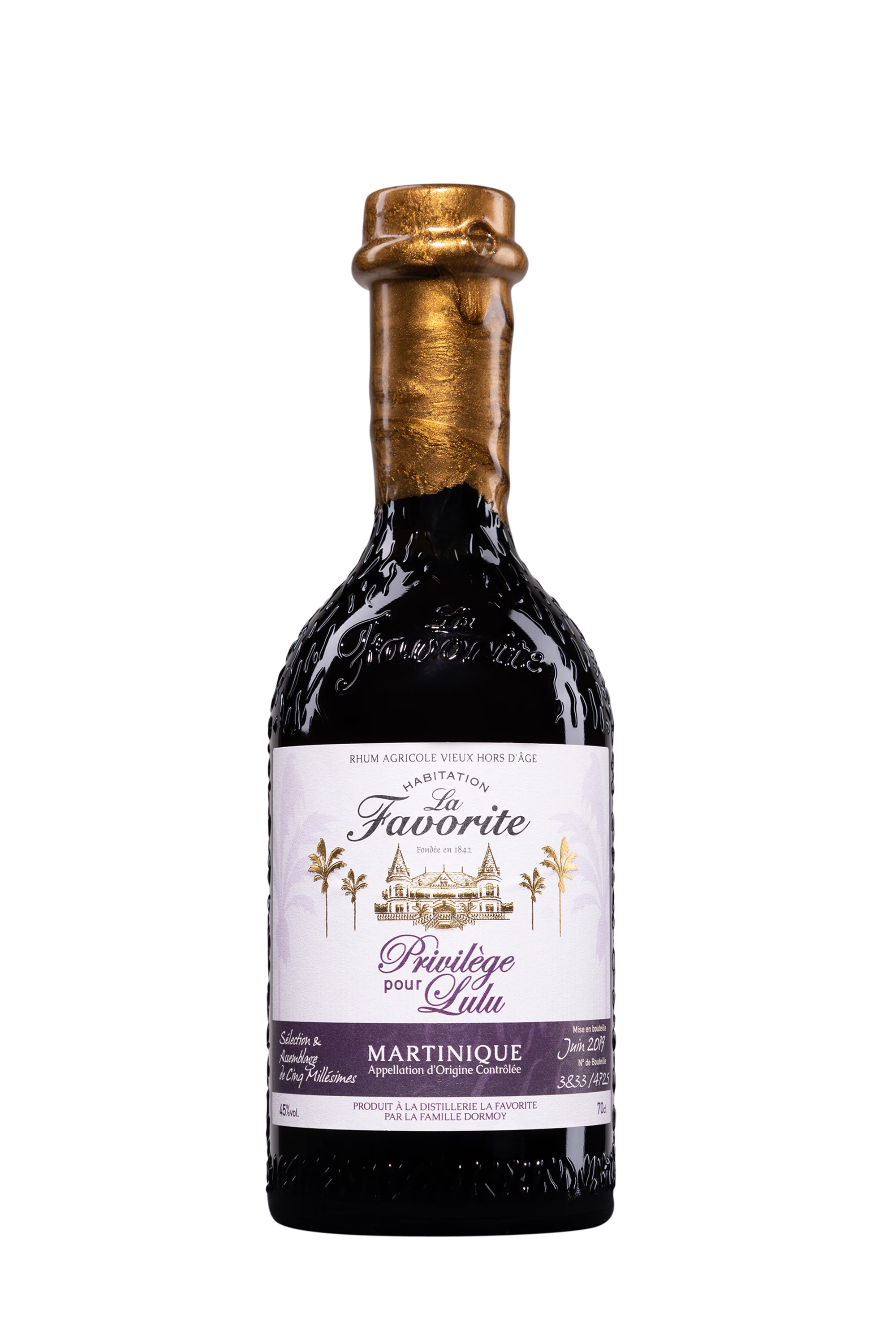 Habitation La Favorite - Rhum Vieux Agricole de Martinique "Cuvée Privilège pour Lulu - Release 2019" Brun 45°, 70cl