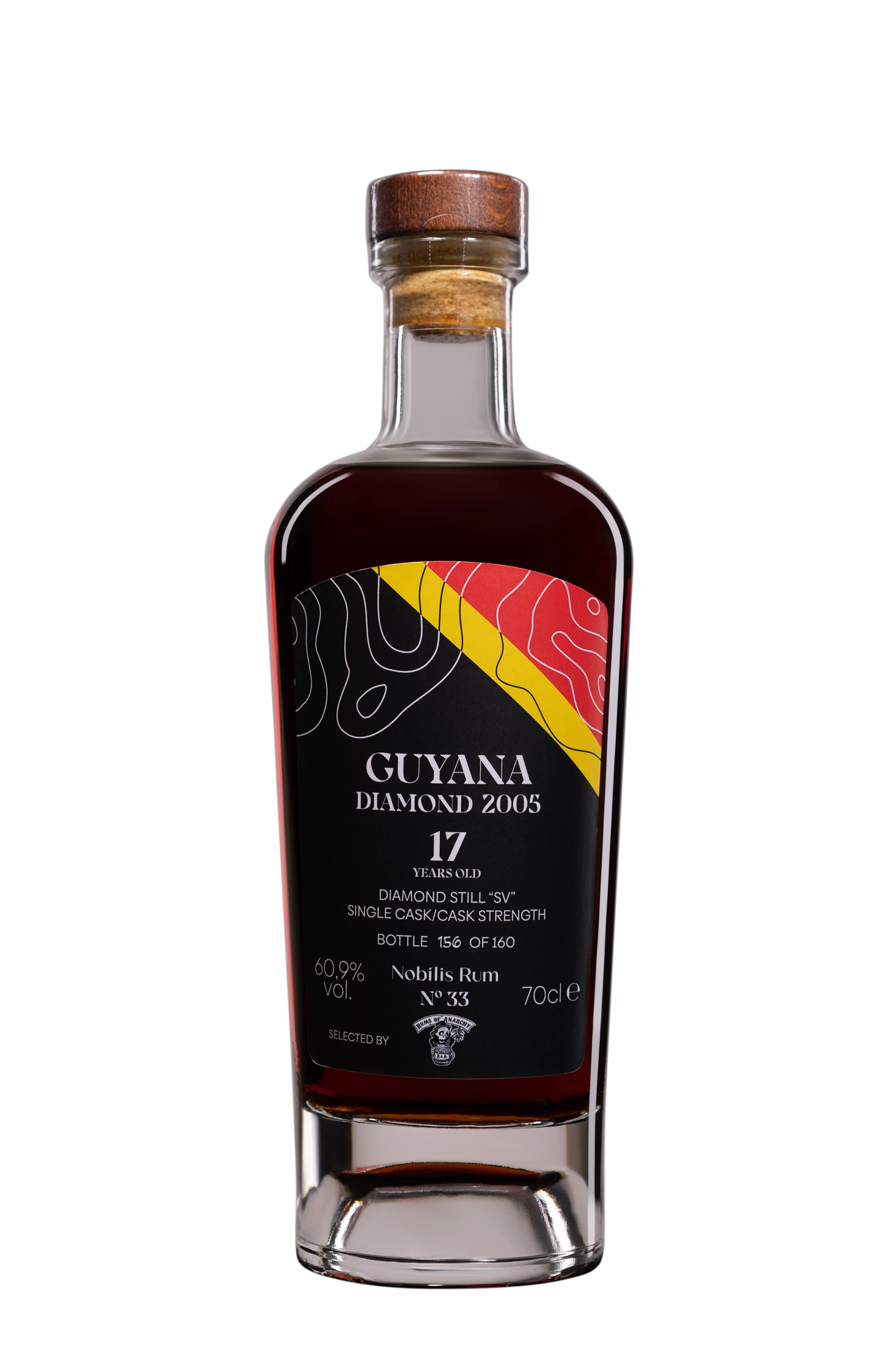Nobilis Rum - Molasses British Guyana Rhum "17 Ans Diamond - Single Cask - Diamond Still SV - N°33" Brun 2005 60.9° Giftbox, 70cl