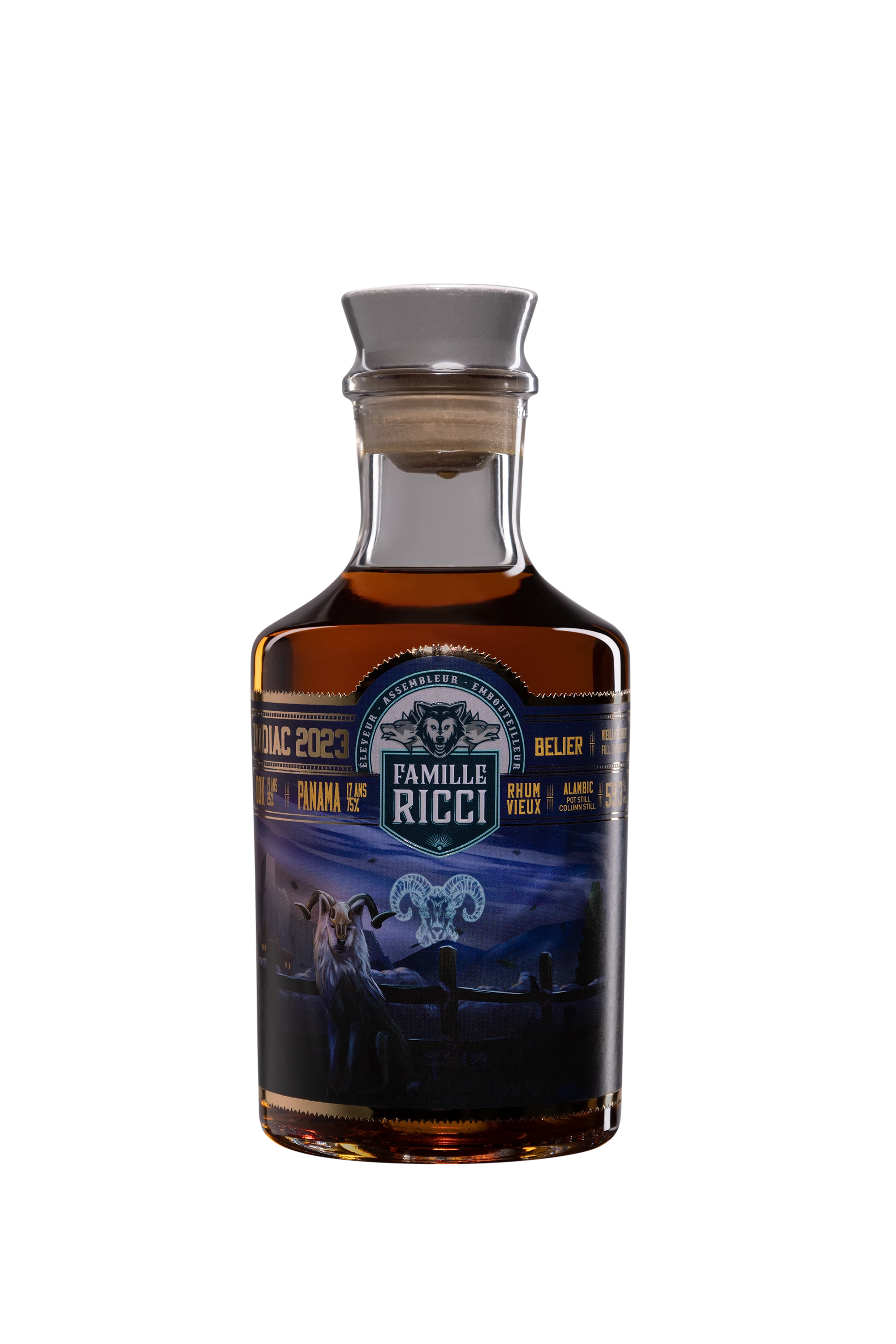 Famille Ricci - Molasses Rhum "Zodiac 2023 - Belier" Brun 59.3° Giftbox, 50cl