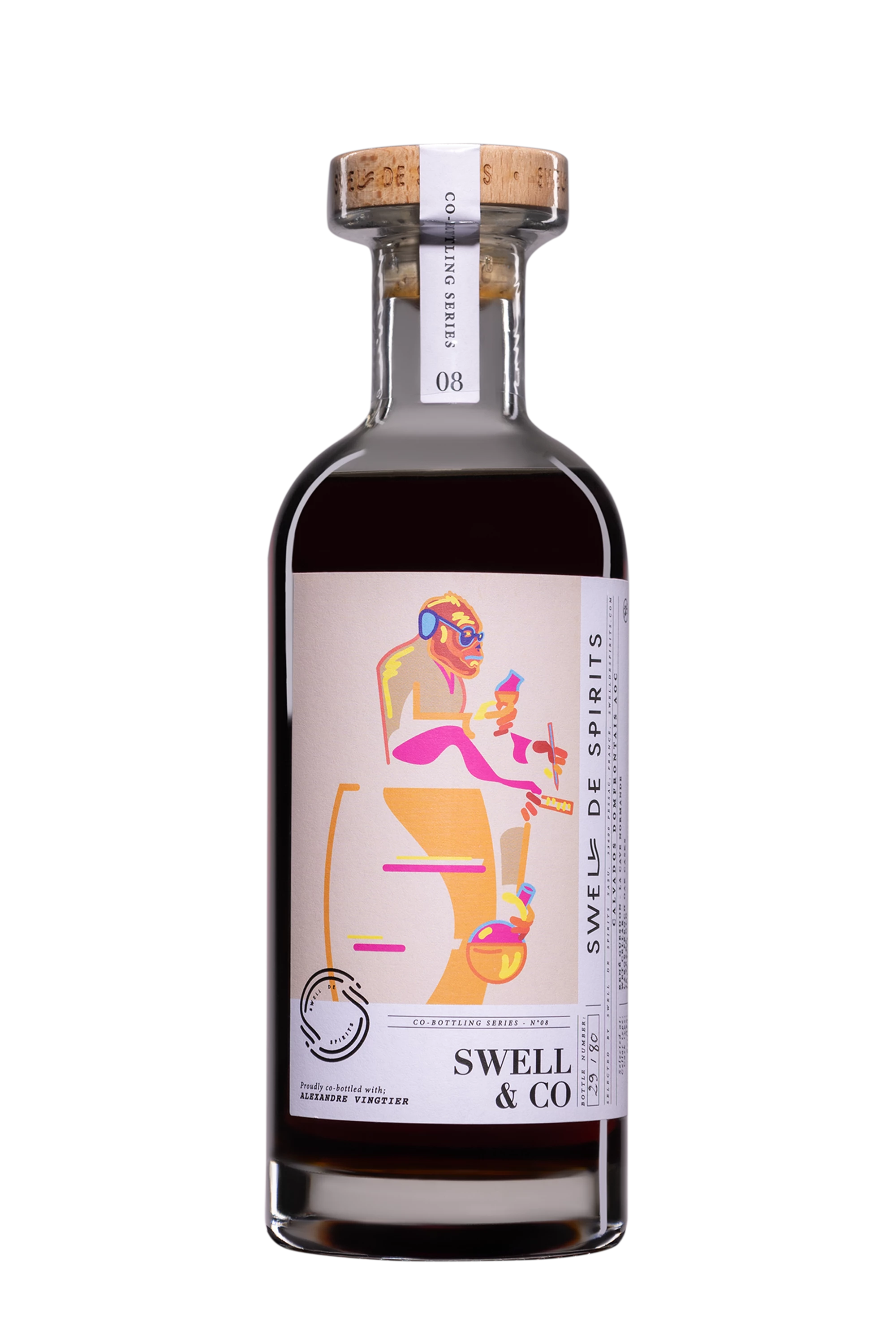 Swell de Spirits - Calvados Domfrontais "48 Ans René Guesdon - La Cave Normande - Swell & Co Series N°8" Brun NV 48.5°, 50cl
