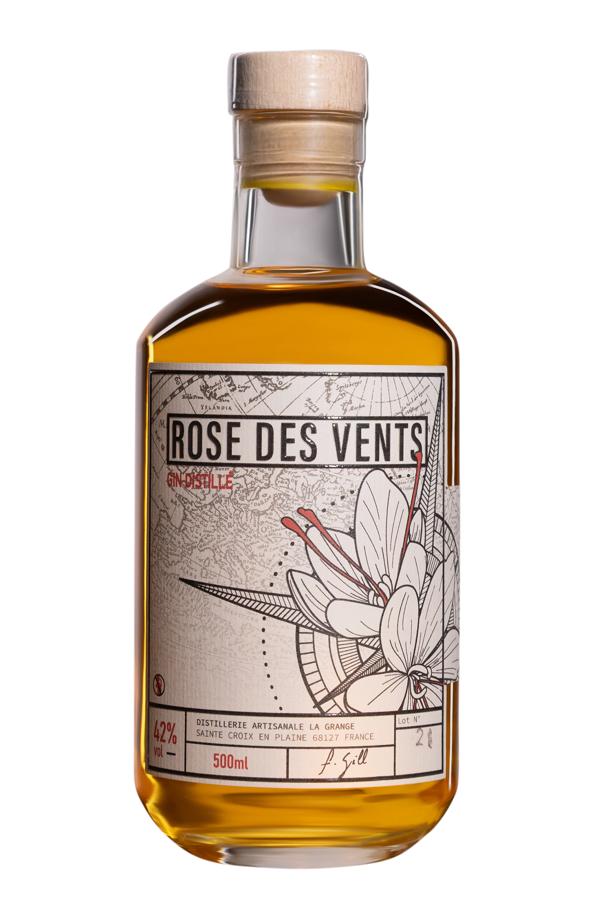 Distillerie de la Grange - Gin "Rose des Vents" Blanc NV 47°, 50cl