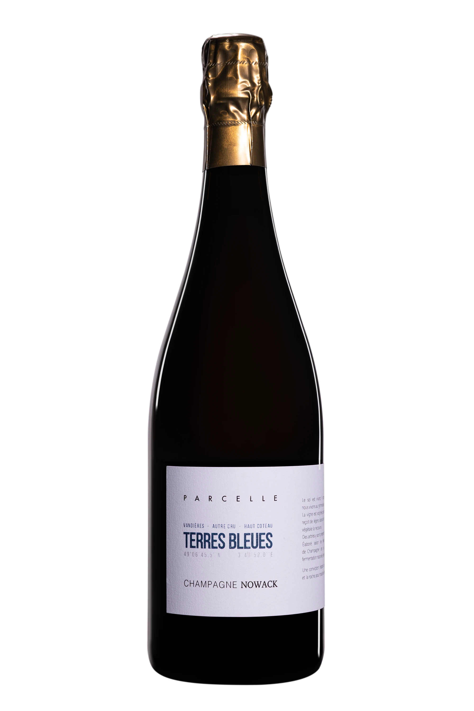 Domaine Nowack - Champagne Brut Nature Blanc de Noirs "Les Terres Bleues" Blanc Vendange 2022 Dégorgement 12.2025, 75cl