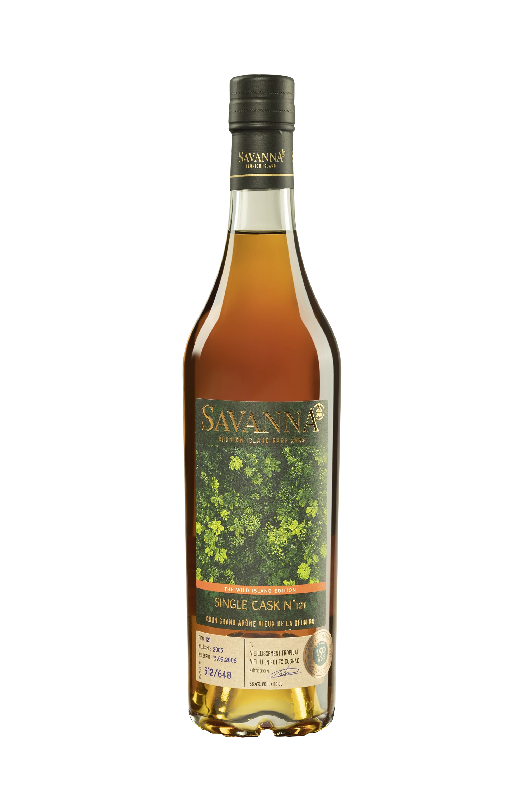 Savanna - Rhum Vieux de Mélasse de la Réunion "13 Ans Single Cask #121  - La Forêt" Brun 2005 56.4° Giftbox, 50cl