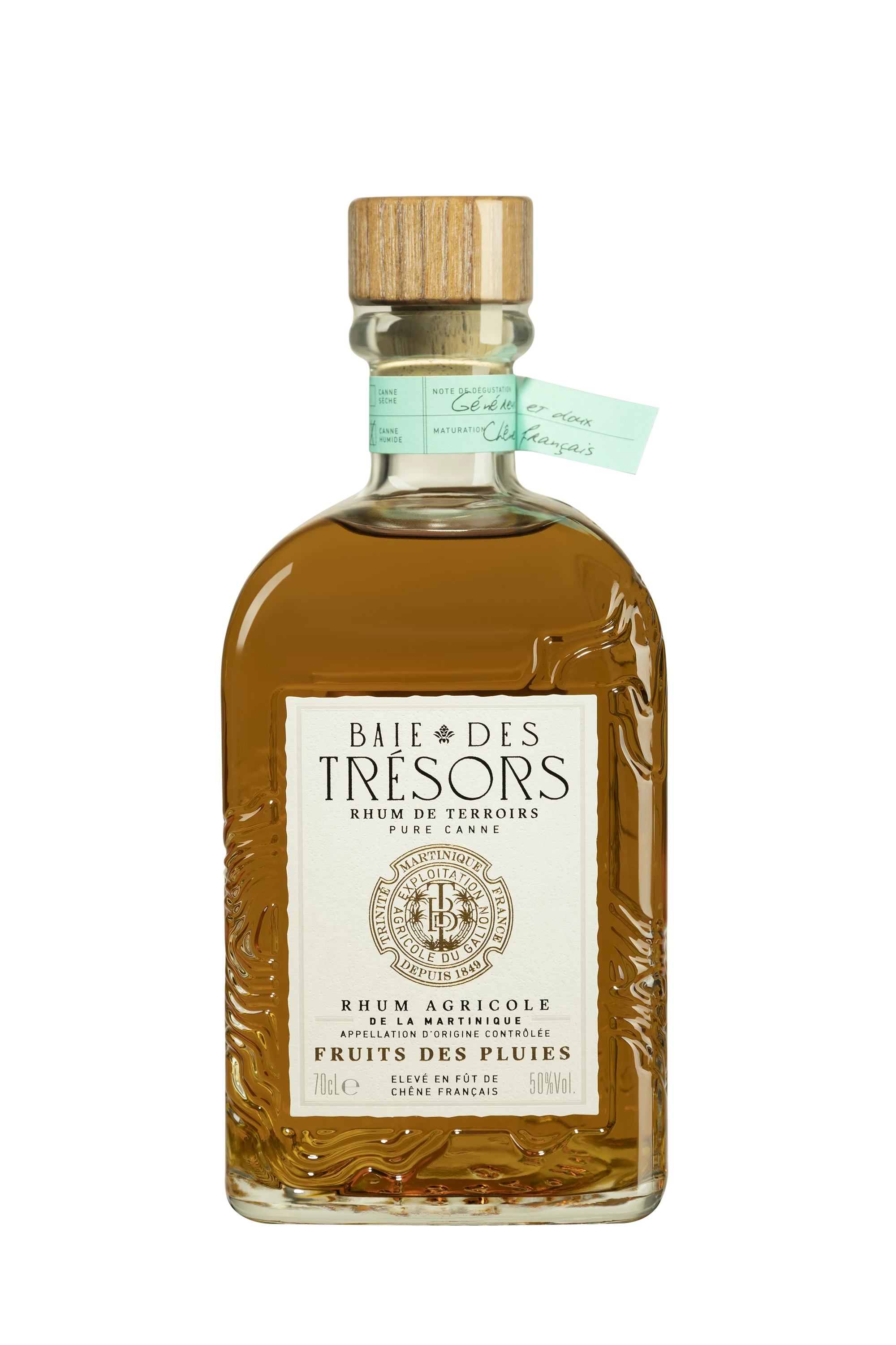 Baie des Trésors - Rhum Agricole de Martinique "Fruits des Pluies" Brun 50°, 70cl