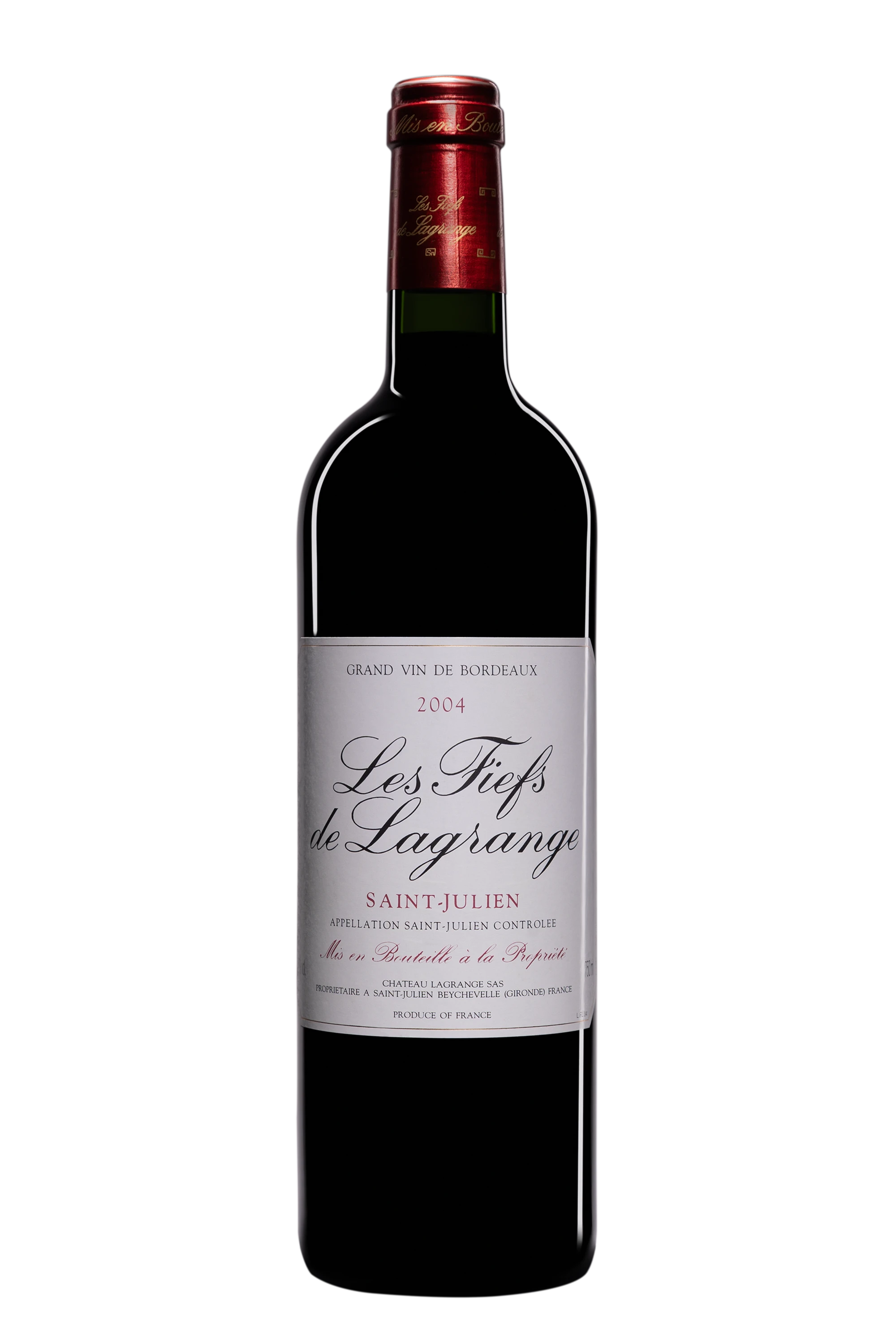 Château Lagrange - Saint-Julien "Les Fiefs de Lagrange - Second Vin de Château Lagrange" Rouge 2004 13°, 75cl