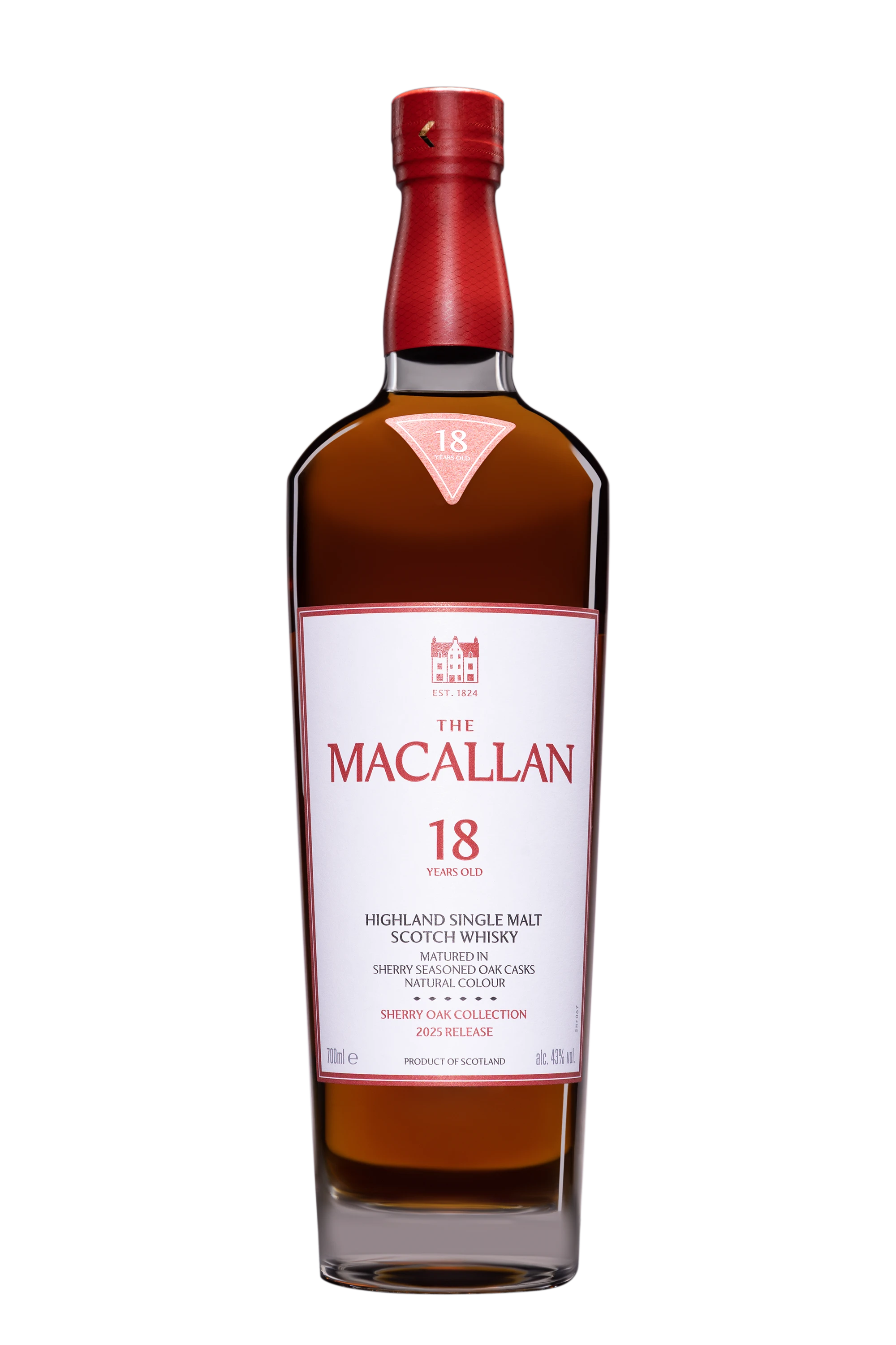 The Macallan - Single Malt Scotch Whisky "18 Ans Sherry Oak - Release 2025" 43° Giftbox, 70cl