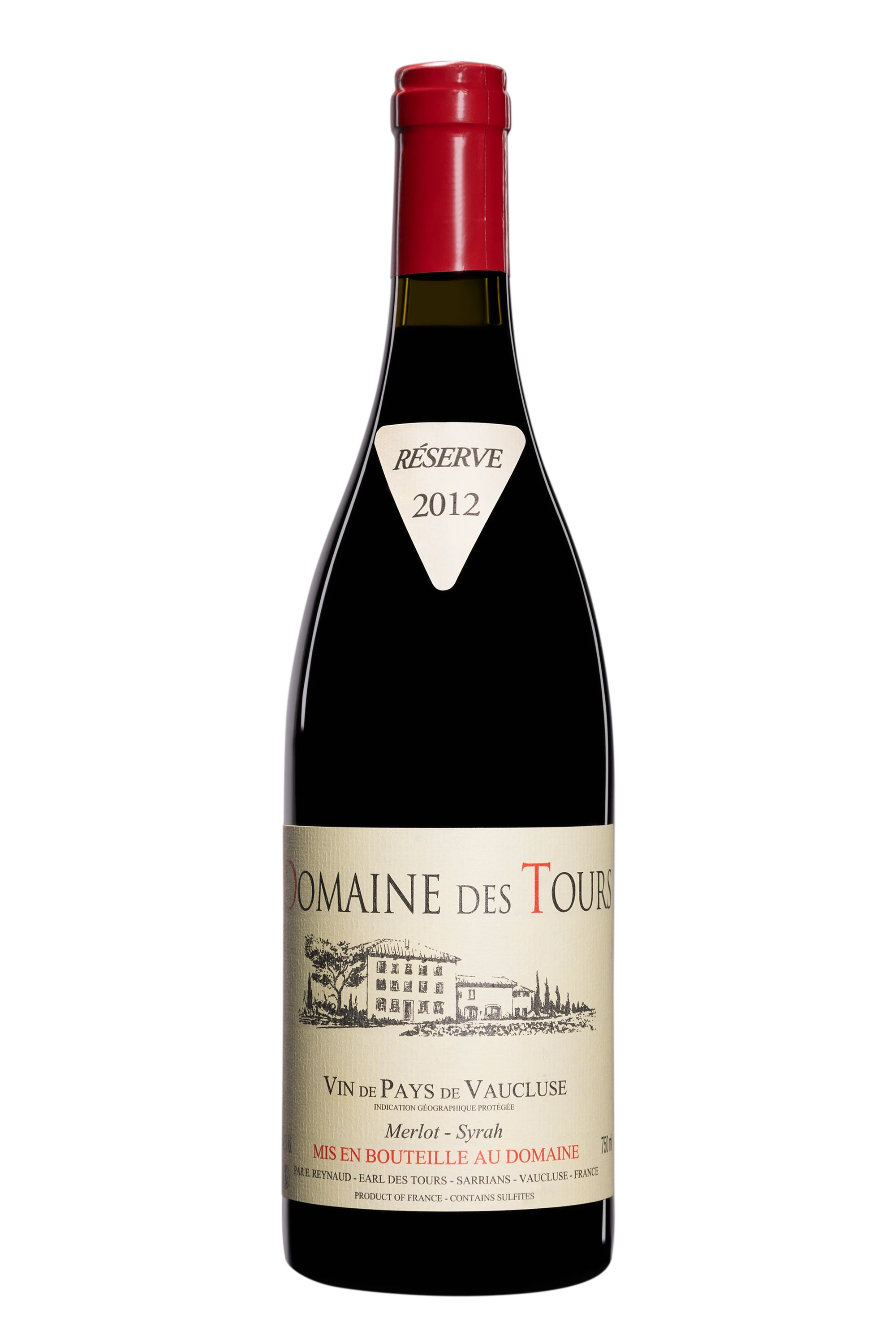 Domaine des Tours - Vin de Pays du Vaucluse "Merlot-Syrah" Rouge 2012 14.5°, 75cl