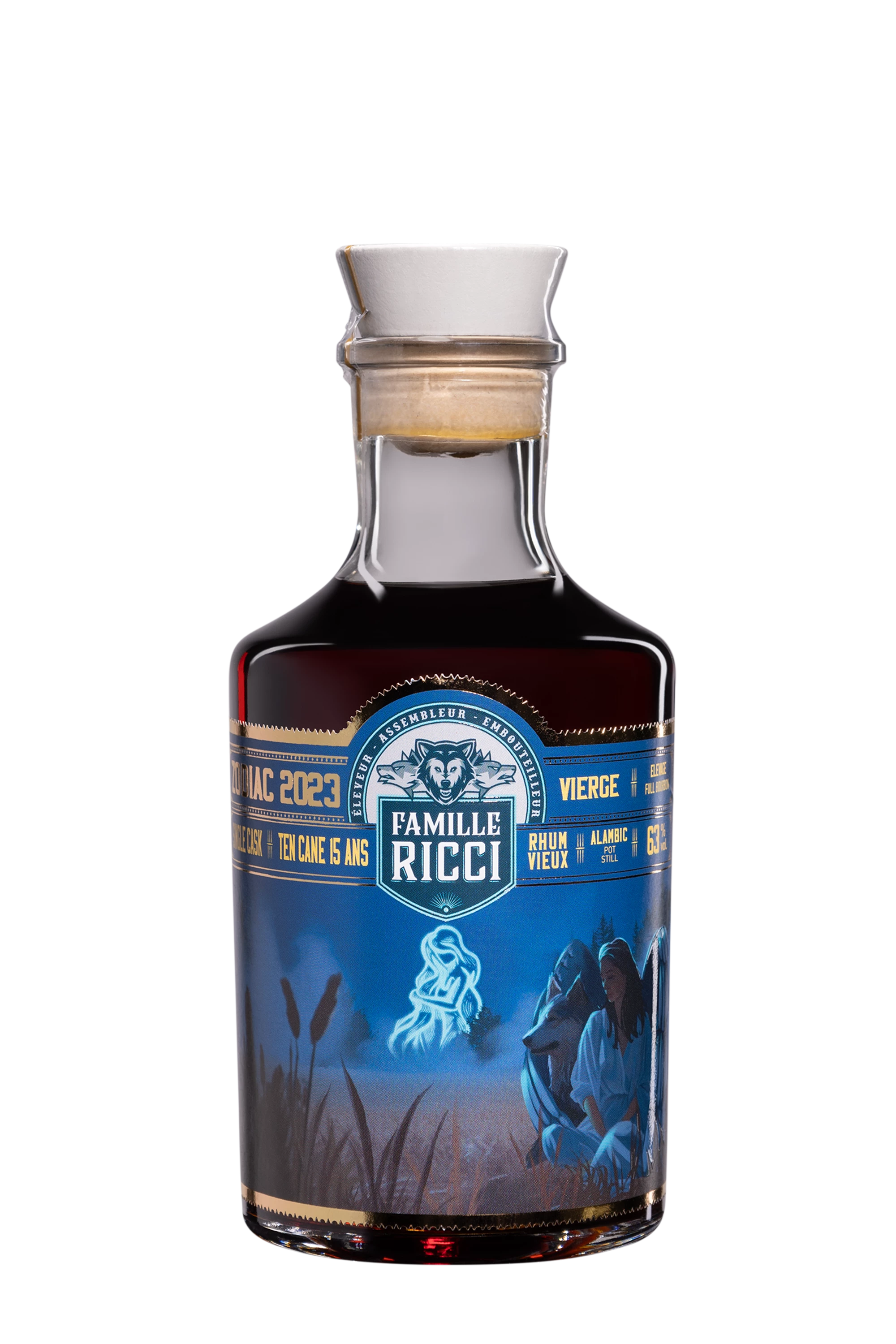 Famille Ricci - Molasses Trinidadian Rhum "Zodiac 2023 - Vierge" Brun 63° Giftbox, 50cl