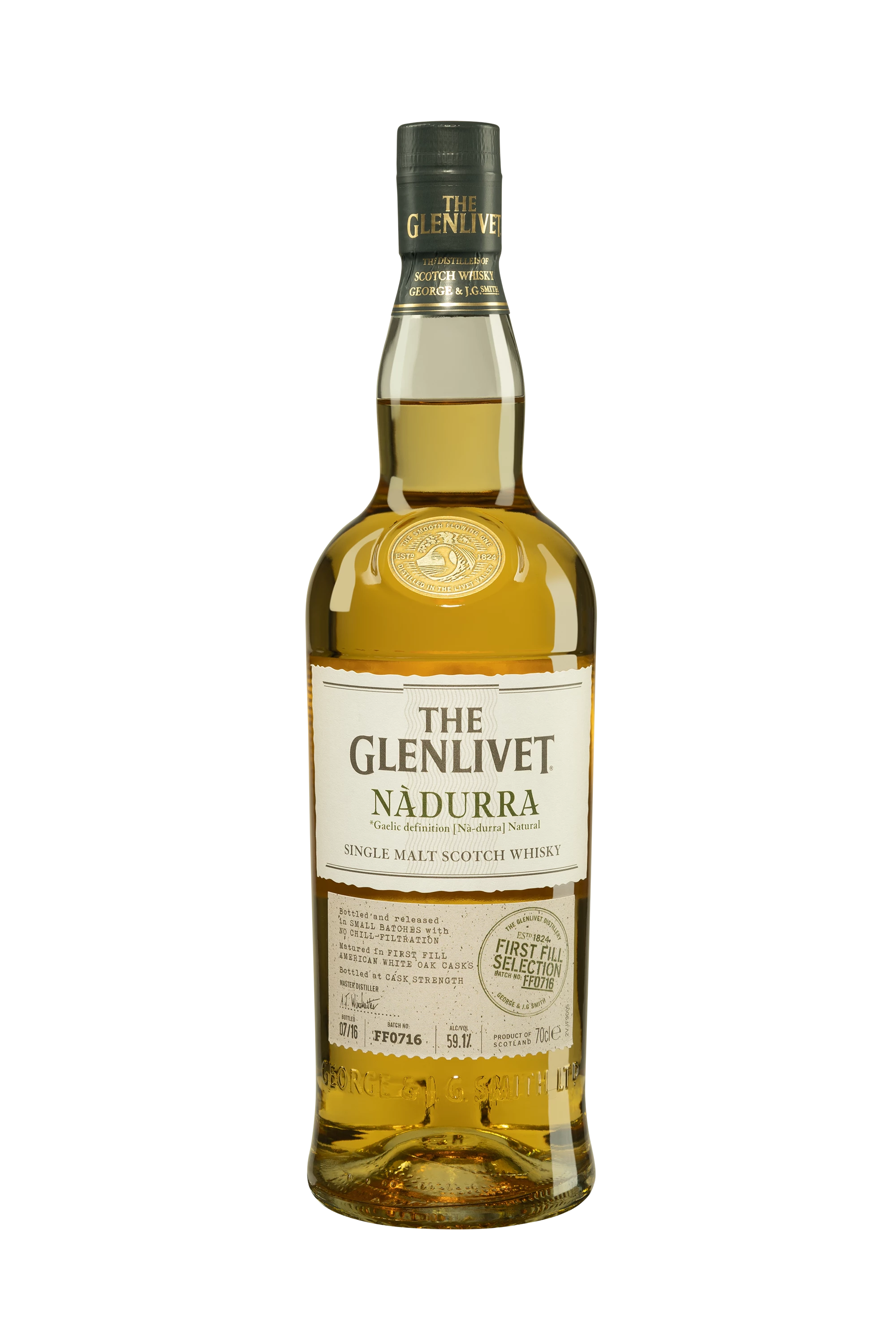 The Glenlivet - Single Malt Scotch Whisky "Nadurra - First Fill Selection - Batch FF0716" 59.1° Giftbox, 70cl