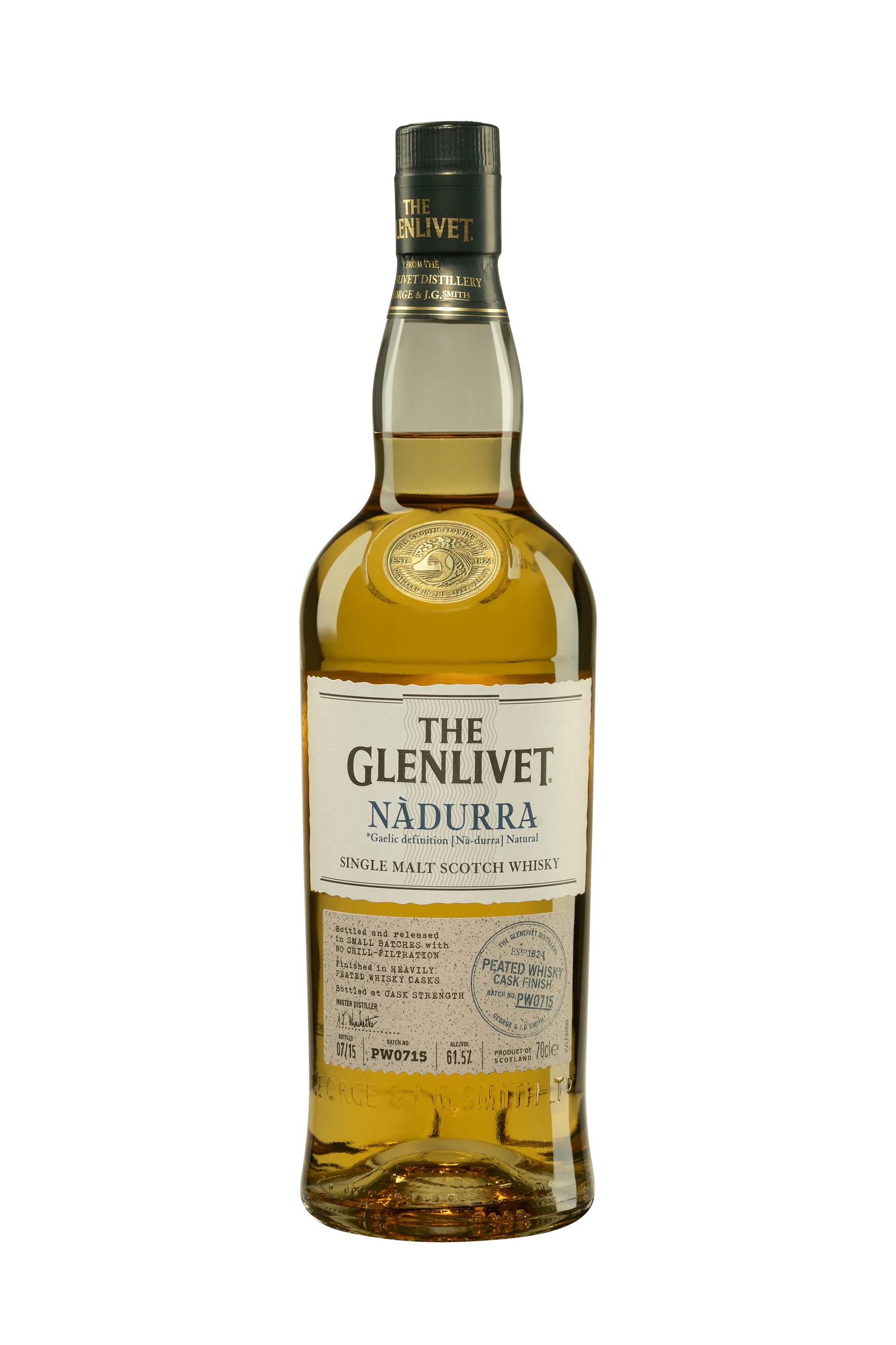 The Glenlivet - Single Malt Scotch Whisky "Nadurra - Peated Cask Finish" 61.5° Giftbox, 70cl