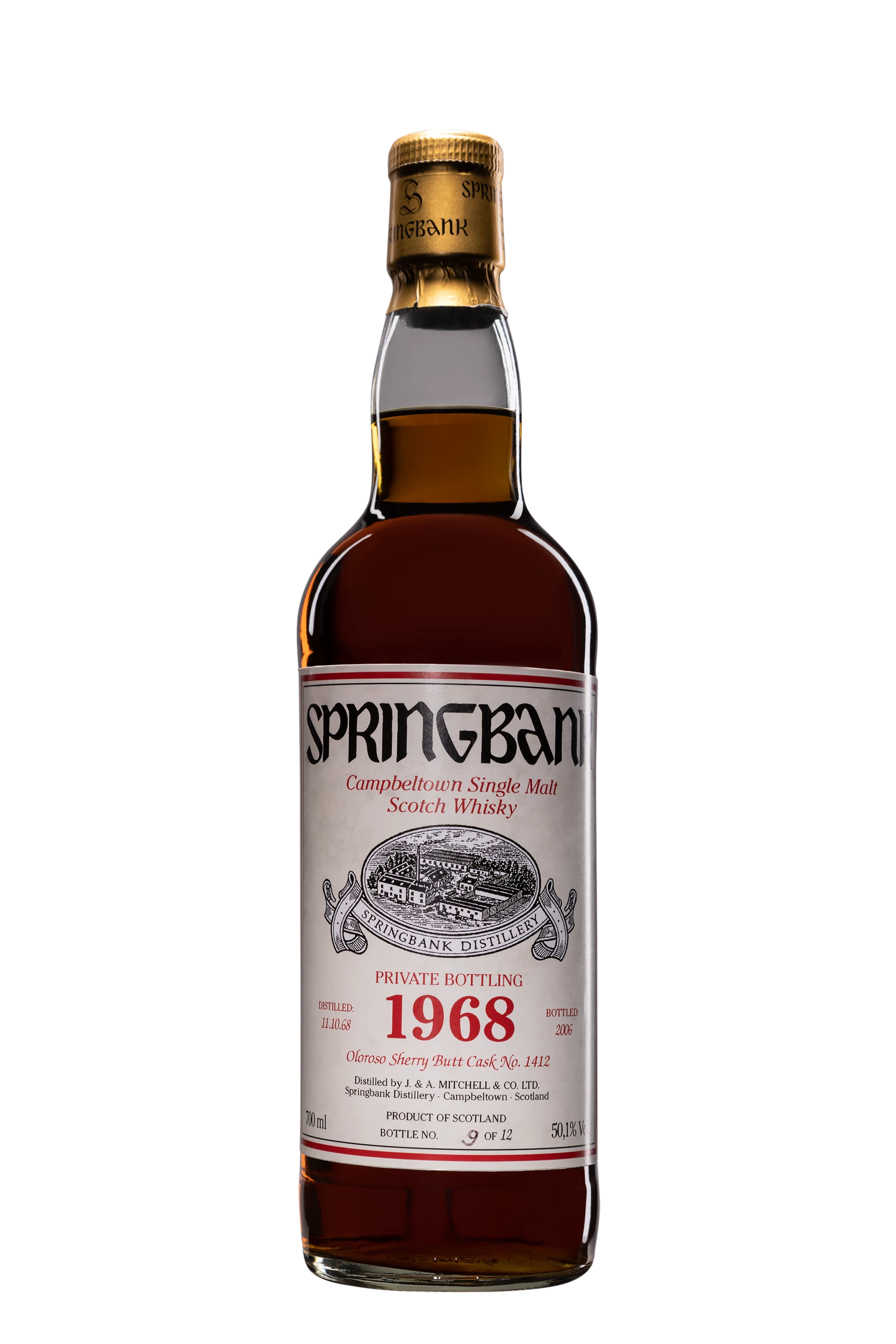 Springbank - Single Malt Scotch Whisky "37 Ans - Private Bottling Single Cask #1412" 1968 50.1°, 70cl