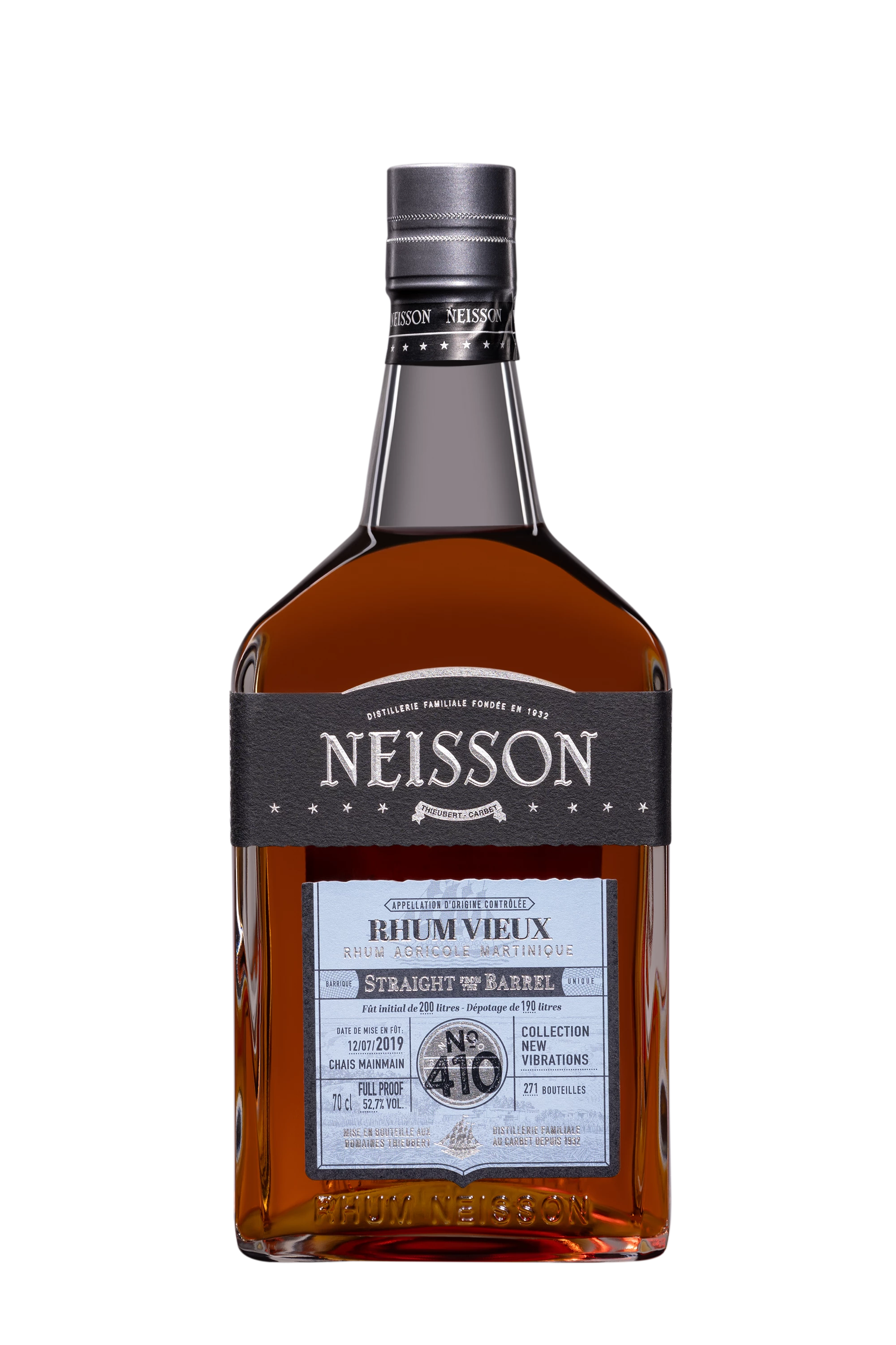 Neisson - Rhum Vieux Agricole de Martinique "Straight from the Barrel #410 - Chai Mainmain - Collection New Vibrations" Brun 52.7°, 70cl