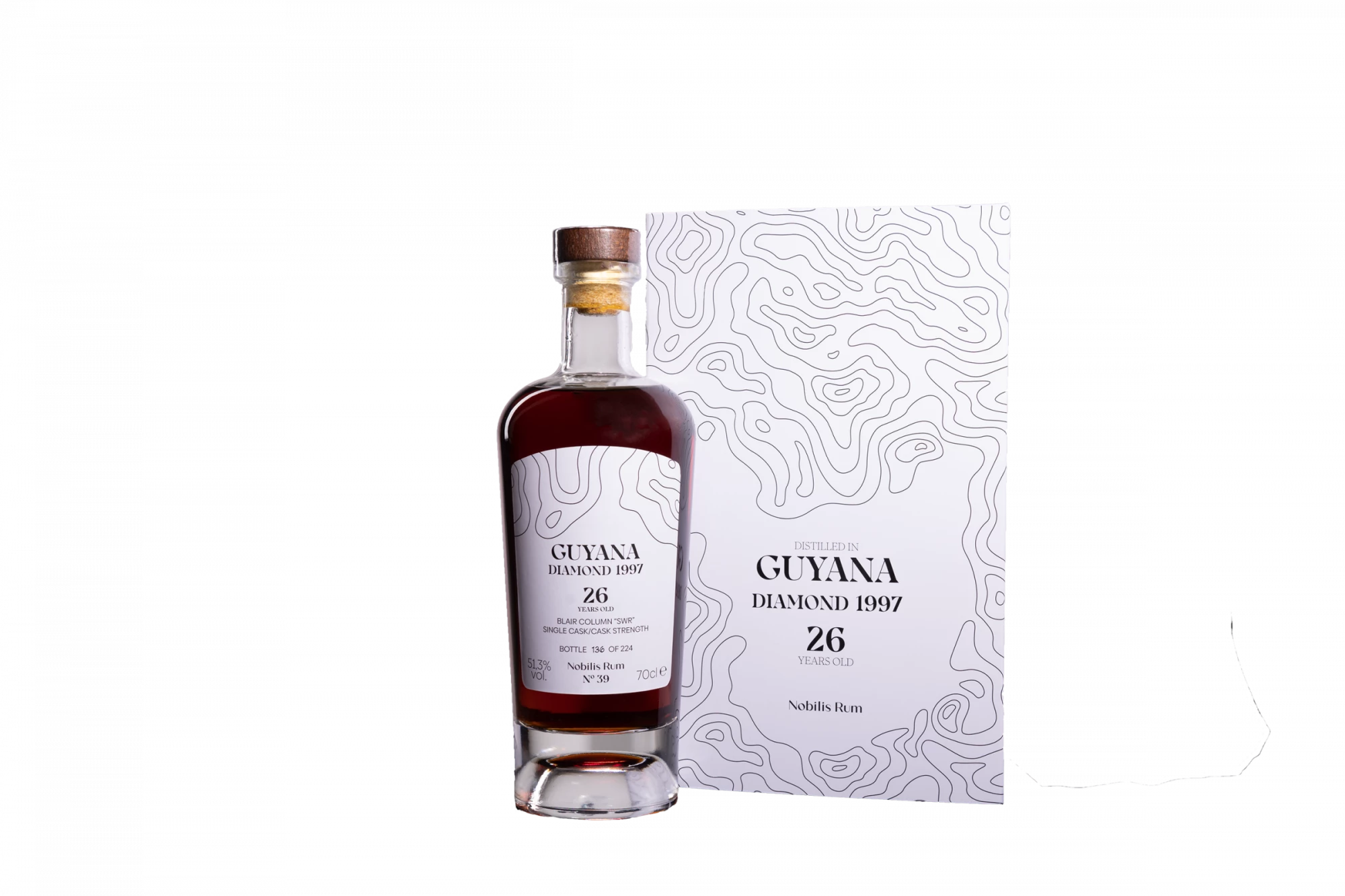 Nobilis Rum - Molasses British Guyana Rhum "26 Ans Diamond - Single Cask - Blair Column Still SWR - N°39" Brun 1997 51.3° Giftbox, 70cl
