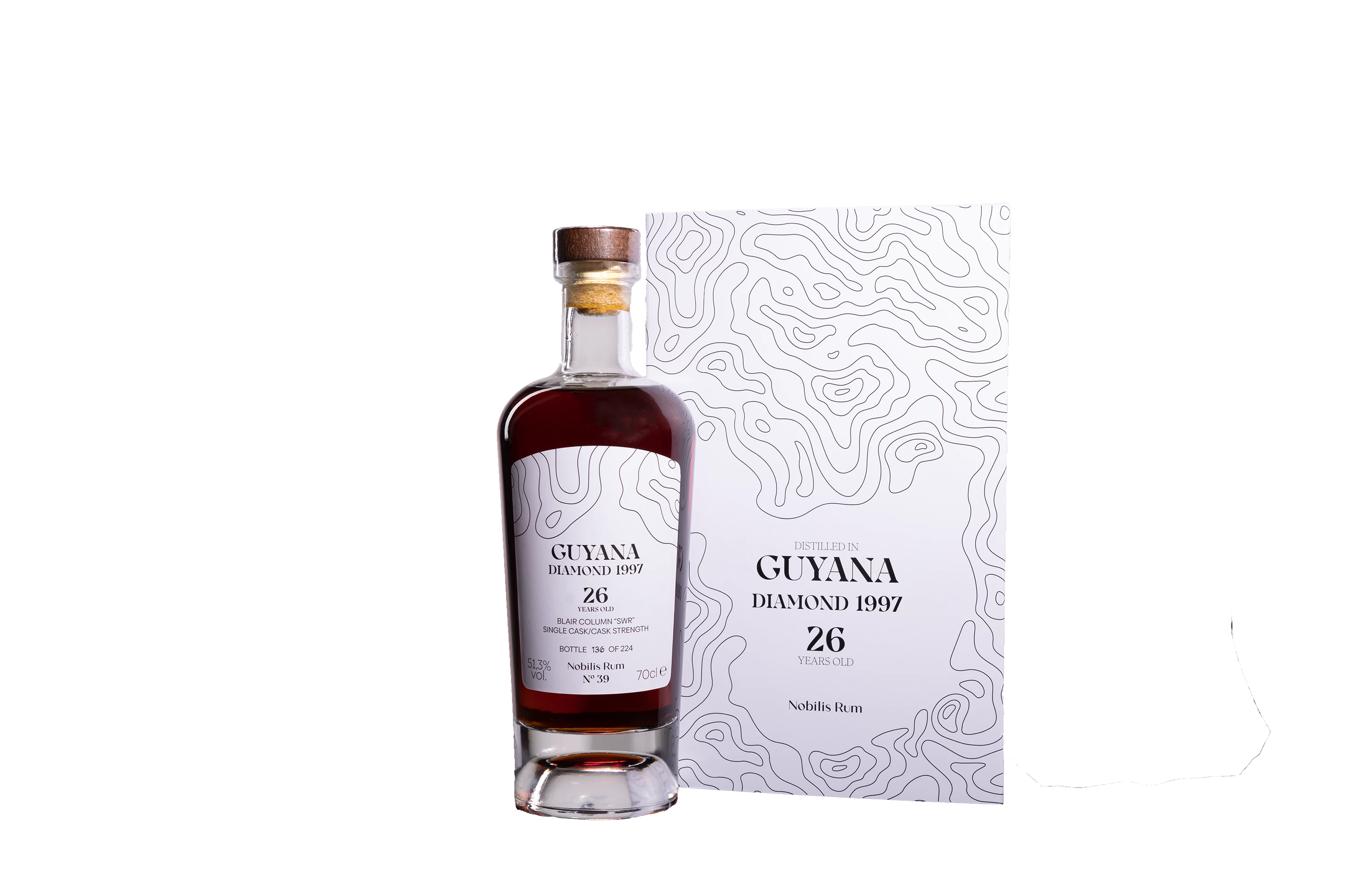 Nobilis Rum - Molasses British Guyana Rhum "26 Ans Diamond - Single Cask - Blair Column Still SWR - N°39" Brun 1997 51.3° Giftbox, 70cl