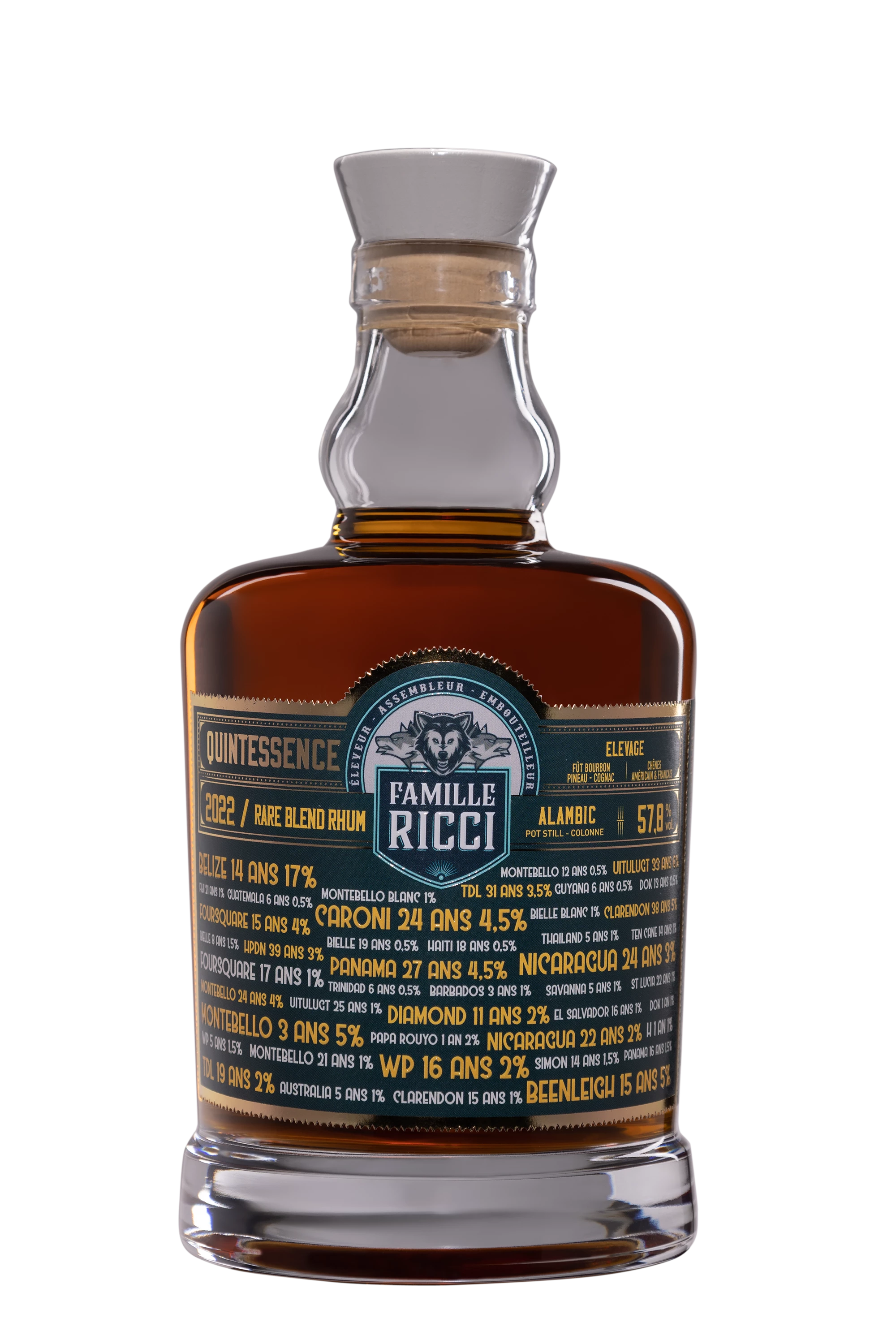 Famille Ricci - Molasses Rhum "Quintessence 2022" Brun 57.8° Giftbox, 70cl