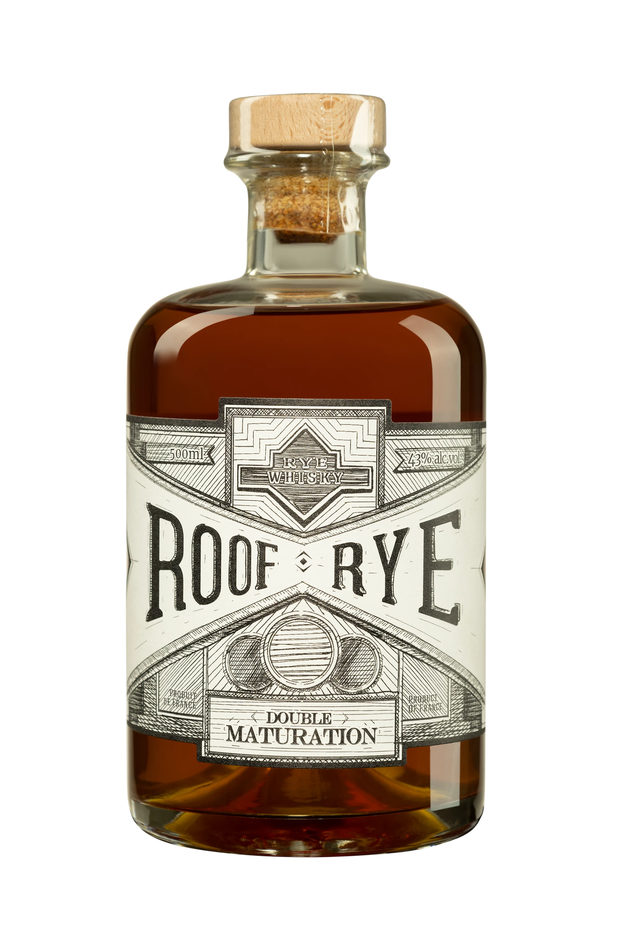 Ferroni - Rye French Whisky "Roof Rye - Double Maturation" 43°, 50cl