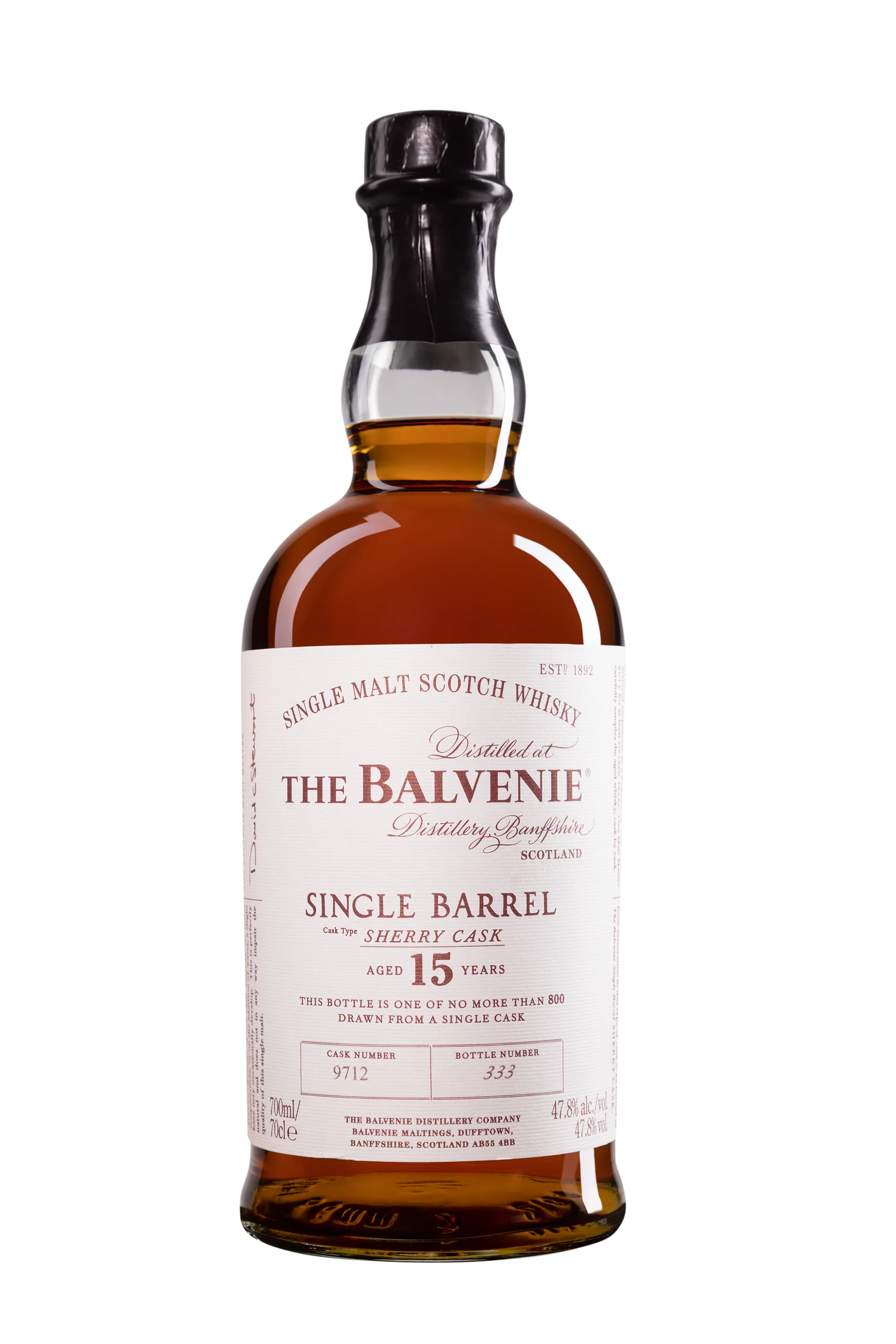 The Balvenie - Single Malt Scotch Whisky "15 Ans - Single Barrel Sherry Cask" 47.8° Giftbox, 70cl