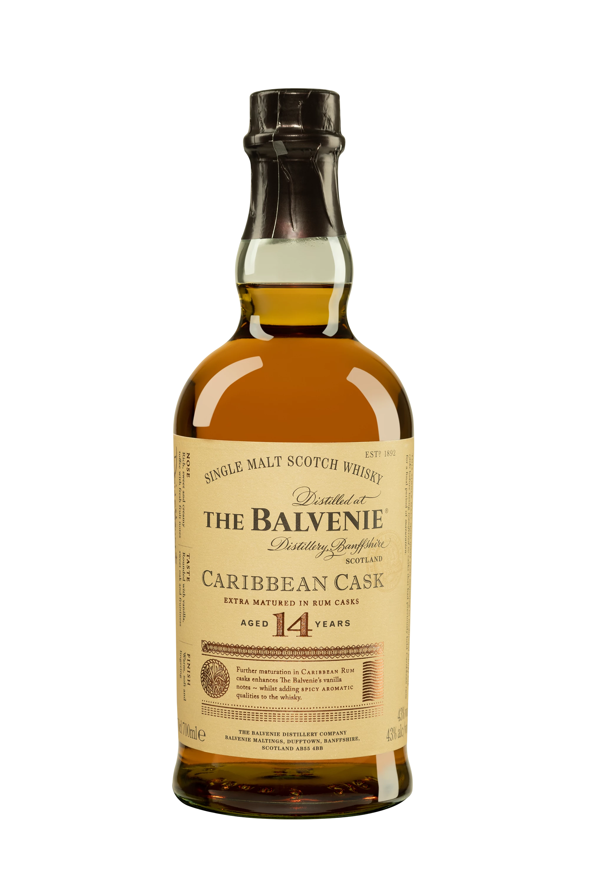 The Balvenie - Single Malt Scotch Whisky "14 Ans - Caribbean Cask" 43° Giftbox , 70cl