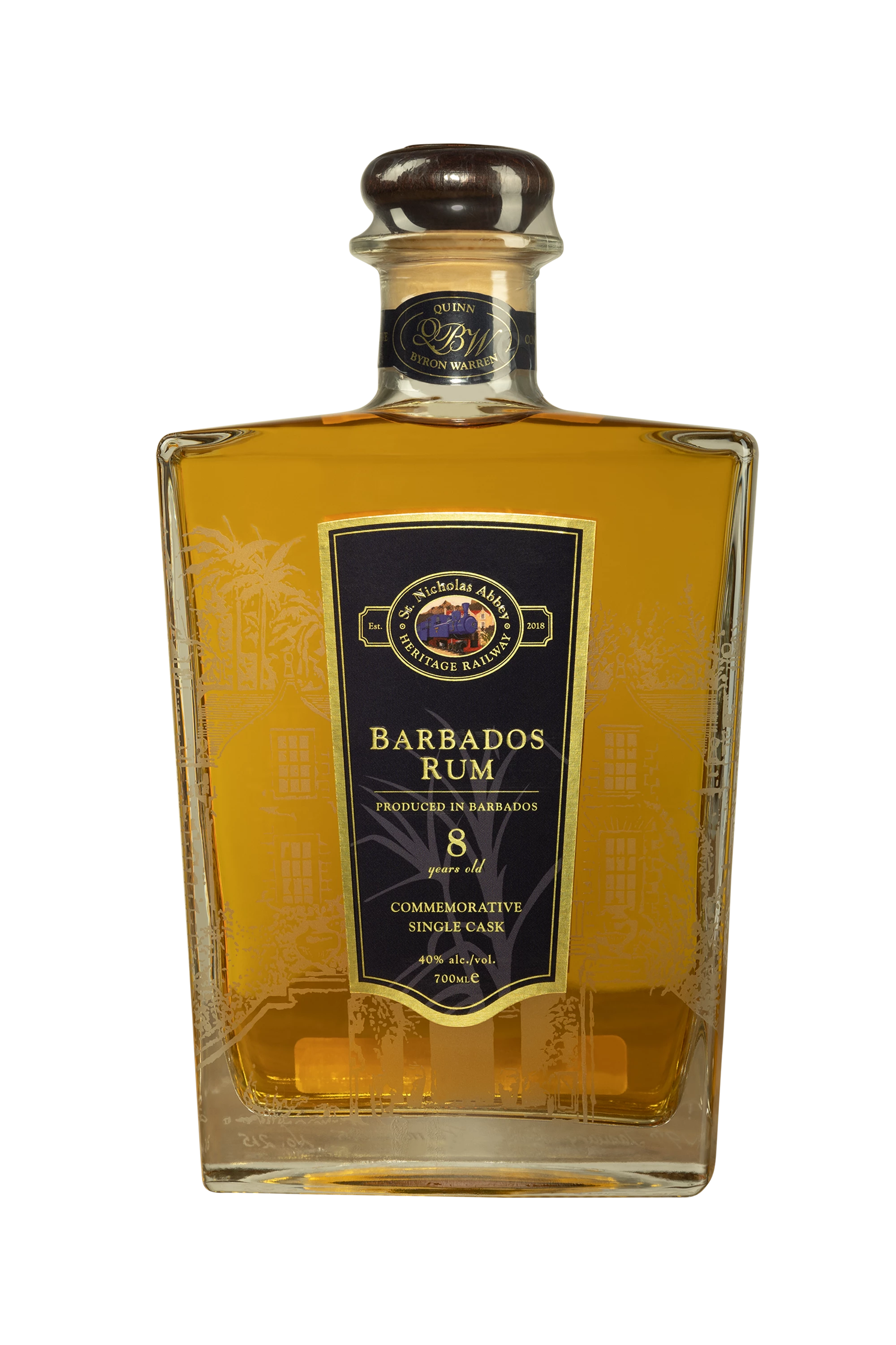 Saint Nicholas Abbey - Molasses Barbados Rhum "8 Ans - Commemorative Single Cask" Brun 40°, 70cl