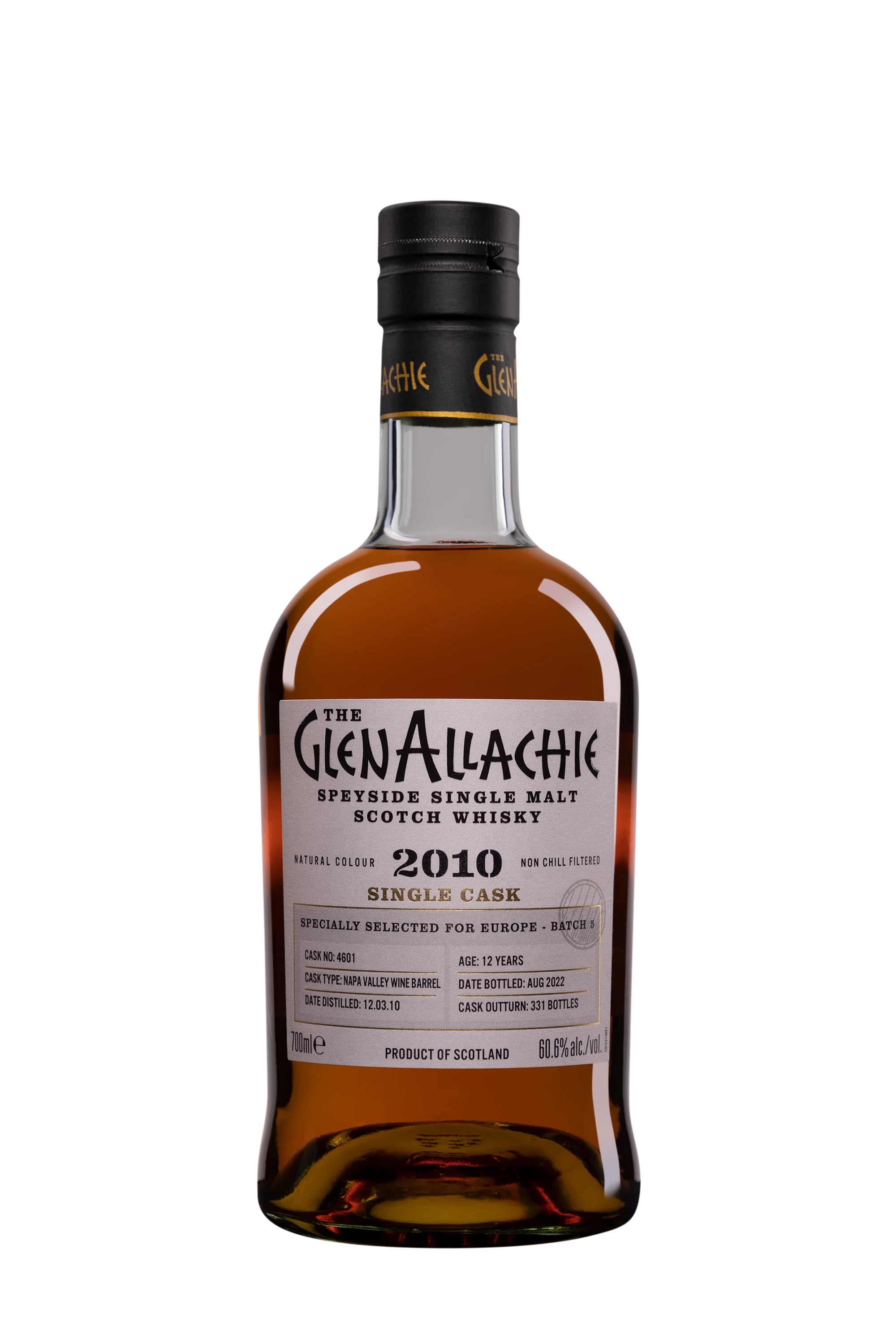Glenallachie - Single Malt Scotch Whisky "12 Ans - Napa Valley Single Cask #4601" 2010 60.6° Giftbox, 70cl