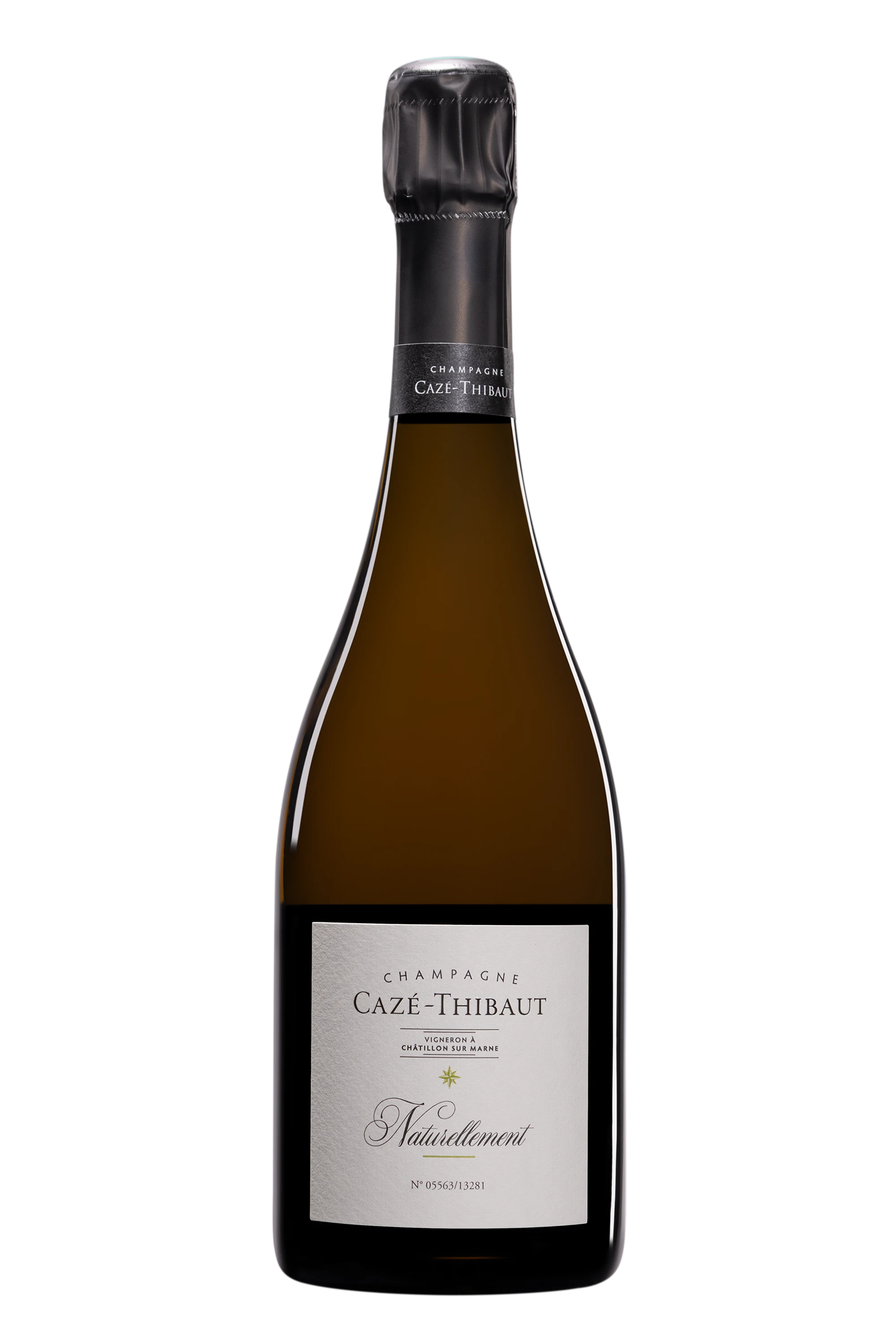 Domaine Cazé-Thibaut - Champagne Brut Nature Blanc de Noirs "Naturellement" Blanc Vendange 2023 Dégorgement 10 Dec. 2025 12.5°, 75cl