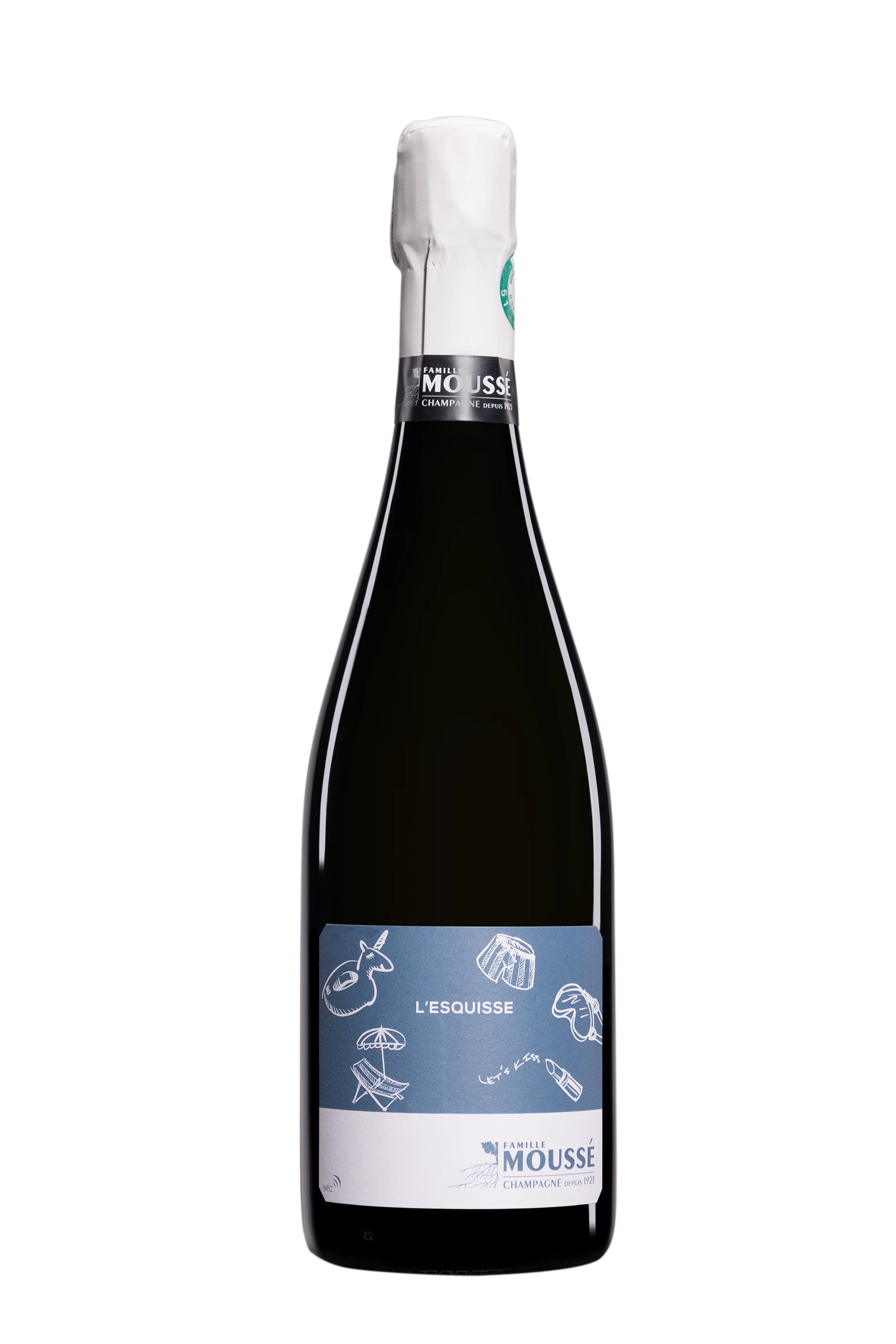 Domaine Moussé - Champagne Extra-Brut Blanc de Noirs "L'Esquisse - Dégorgement 2023" Blanc NV Dégorgement 08 Apr. 2024 12.69°, 75cl