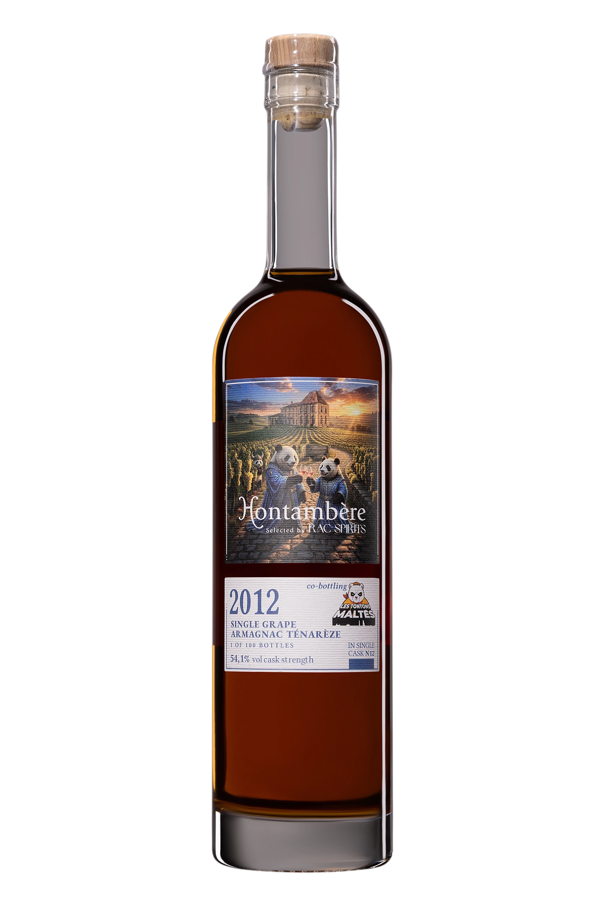 Château de Hontambère - Armagnac Ténarèze "14 ans Hontambère Baco Single Cask N°12 ft. Les Tontons Maltés" Brun 2012 54.1°, 50cl